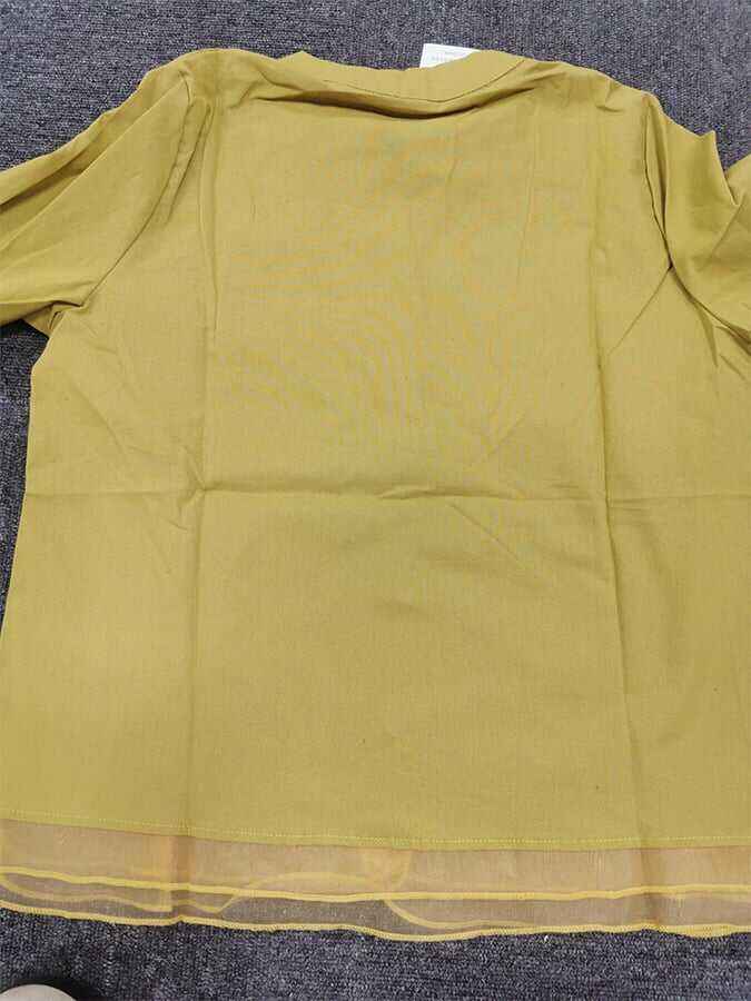 Literary Retro Loose All-Match Mesh Stitching Embroidery V-Neck Shirt