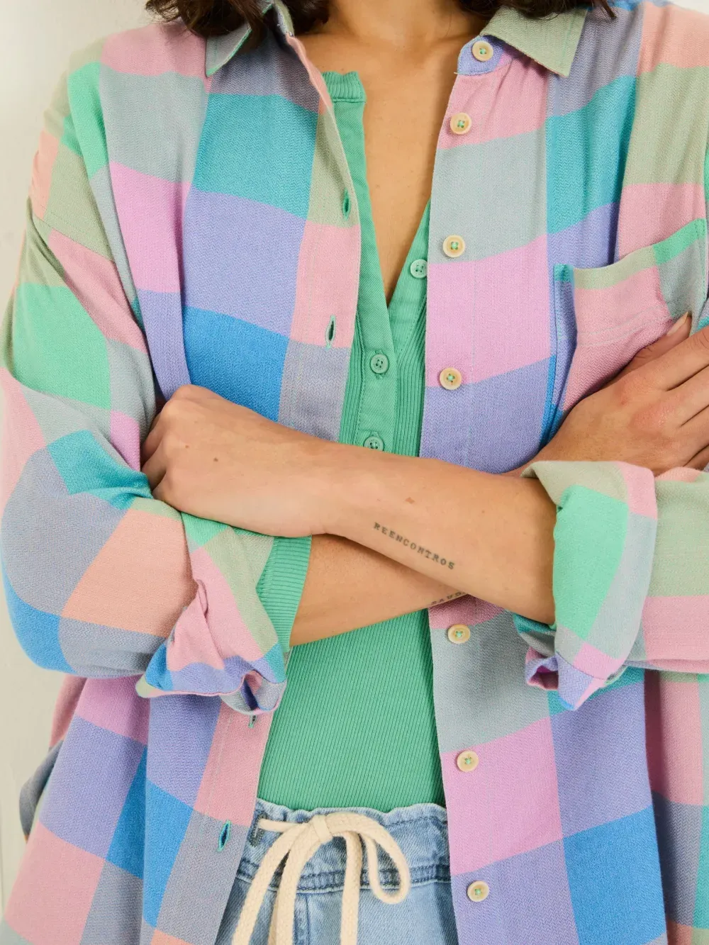 Multi 100% Cotton Check Shirt