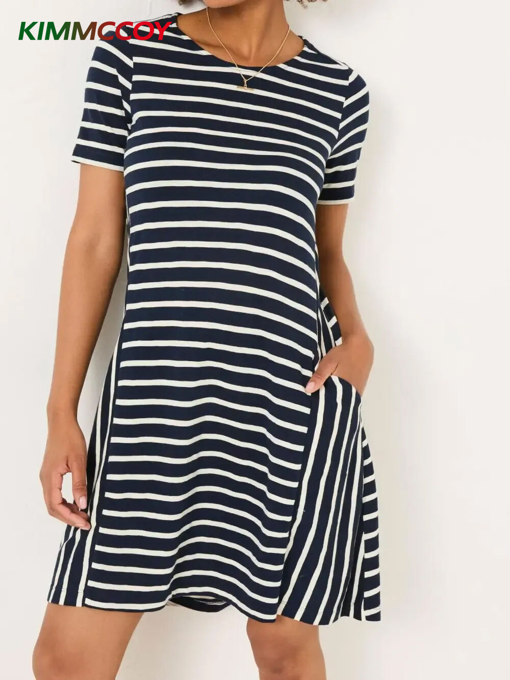 Striped Jersey Casual Dress