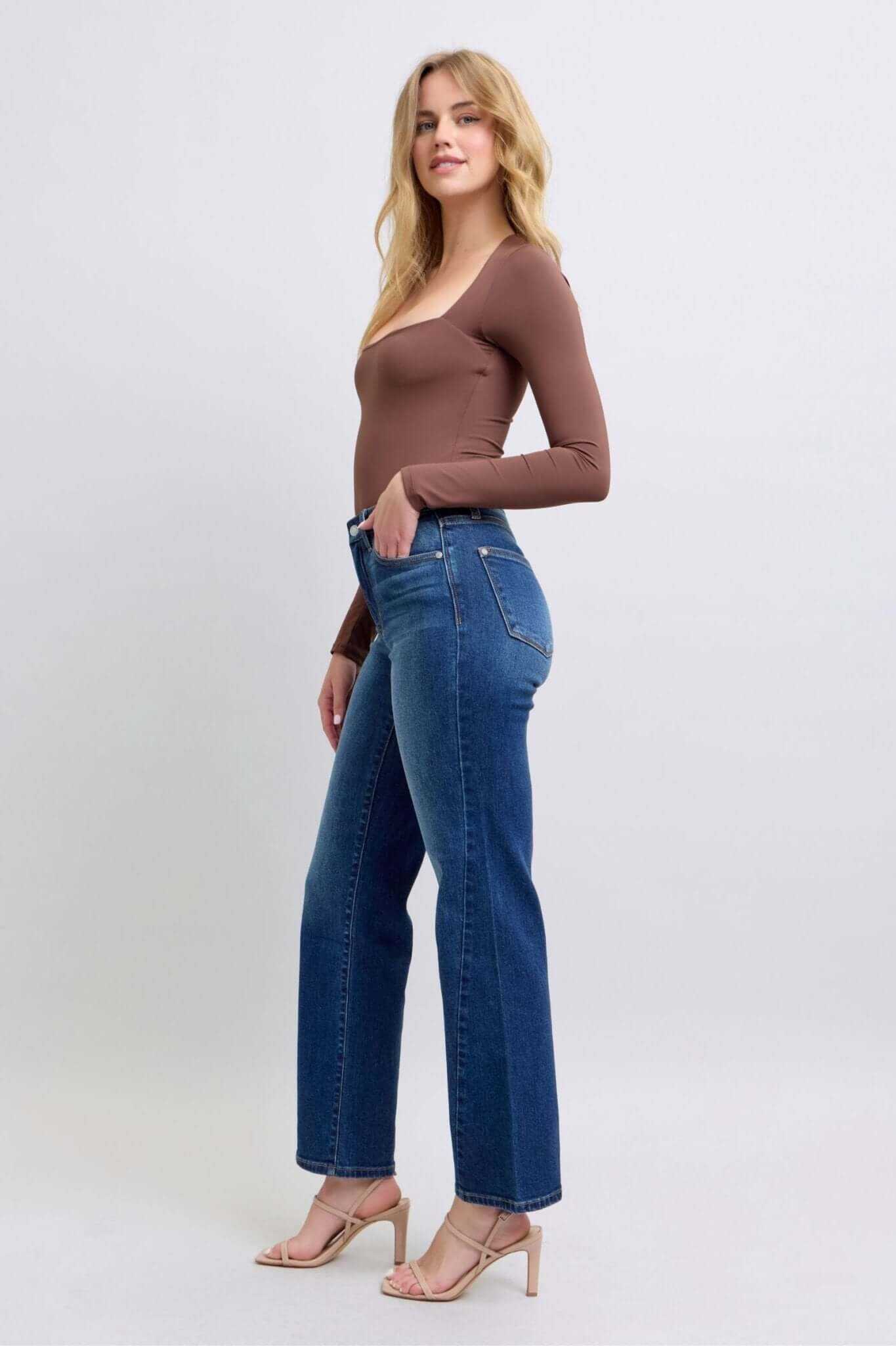 Judy Blue Side Seam Straight Leg Jeans