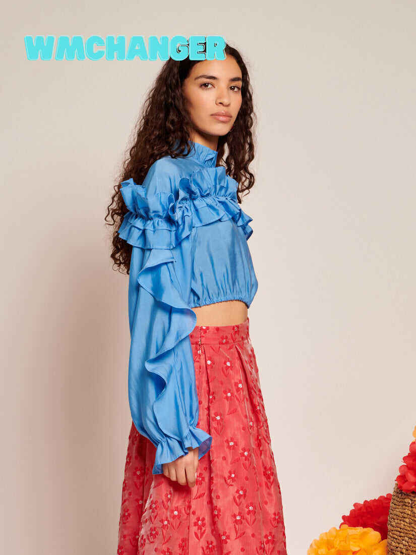Musica Ruffled Cropped Top