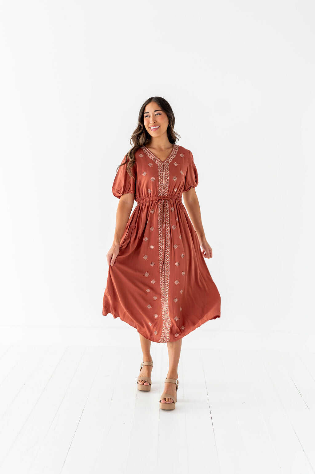 Colleen Embroidered Dress - Size 1X, 2X, & 3X Left