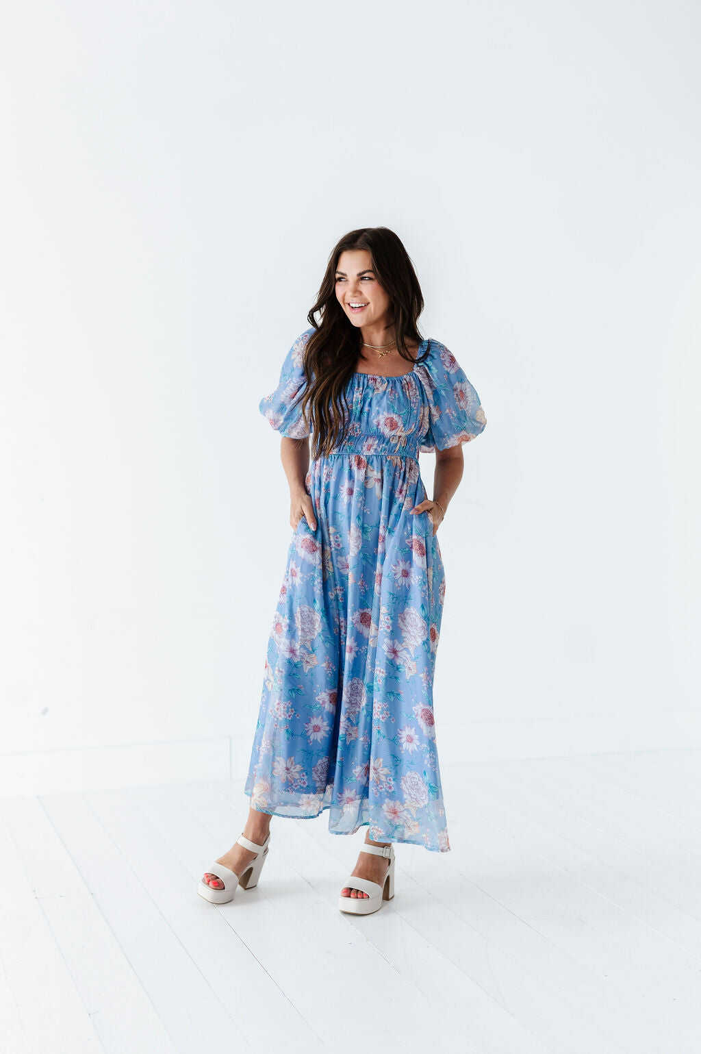 Greer Organza Dress in Blue - Size 2X Left