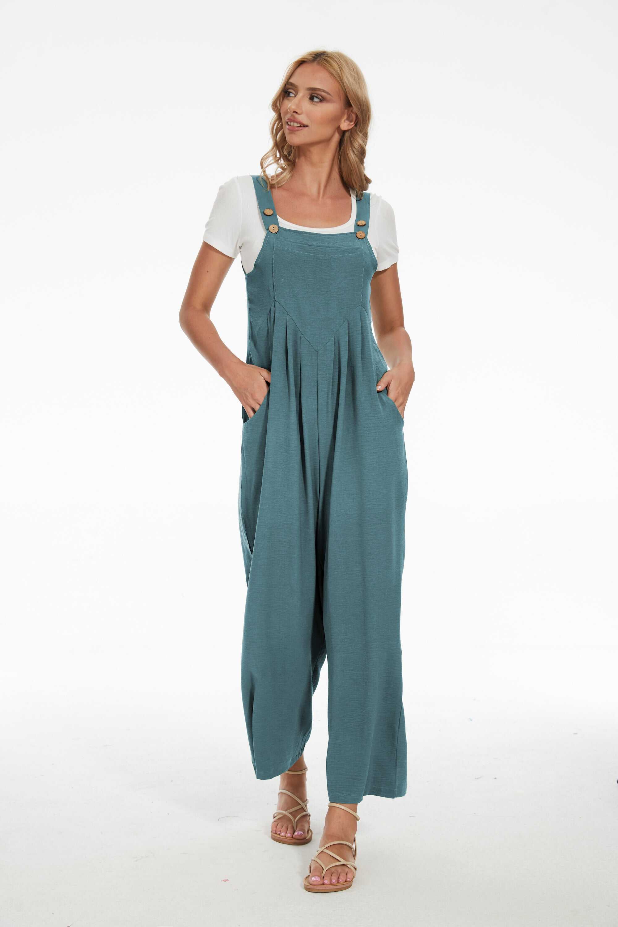 Plus Size Wide Leg Overalls Jumpsuit