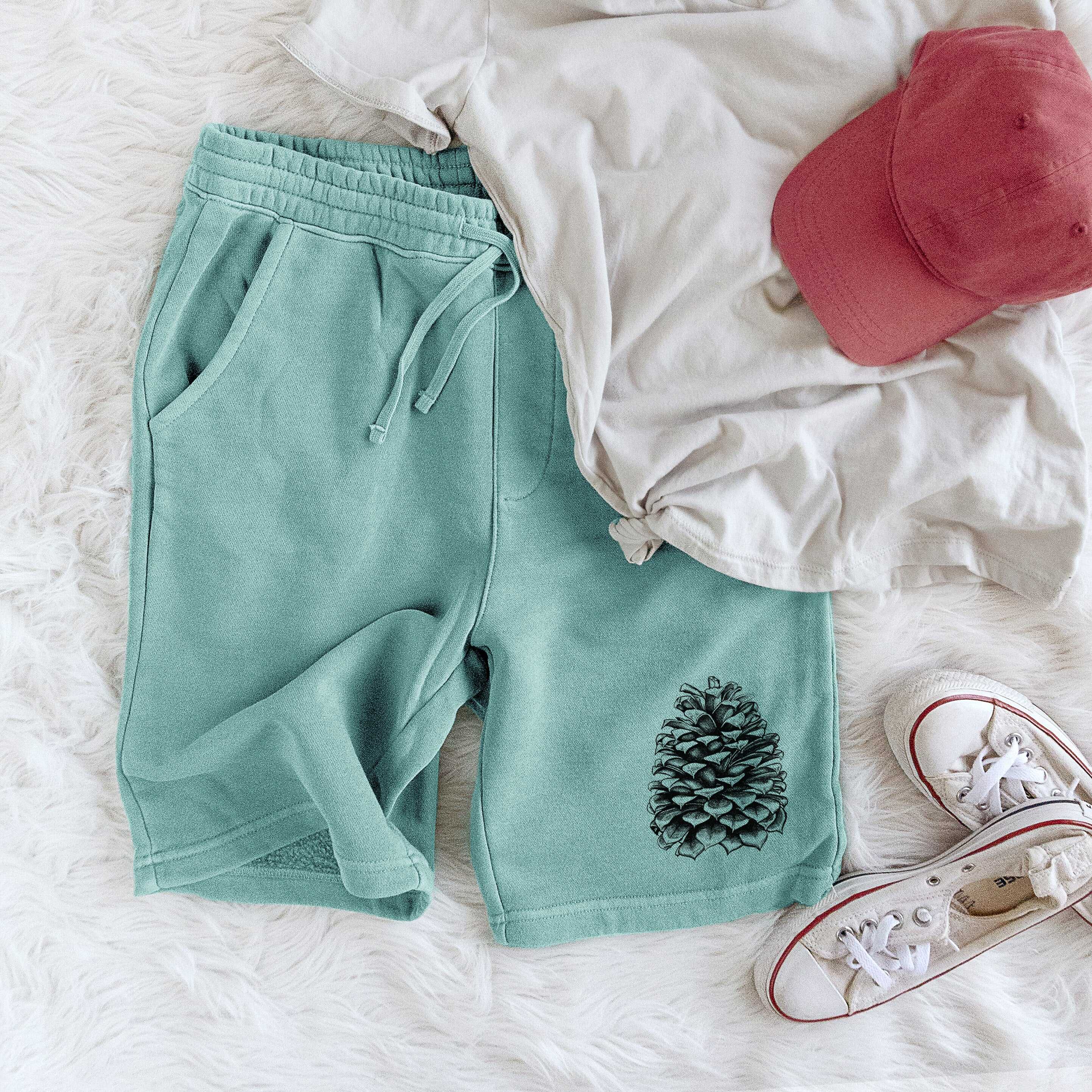 Pinus Jeffreyi - Jeffrey Pine Cone - Unisex Pigment Dyed Shorts
