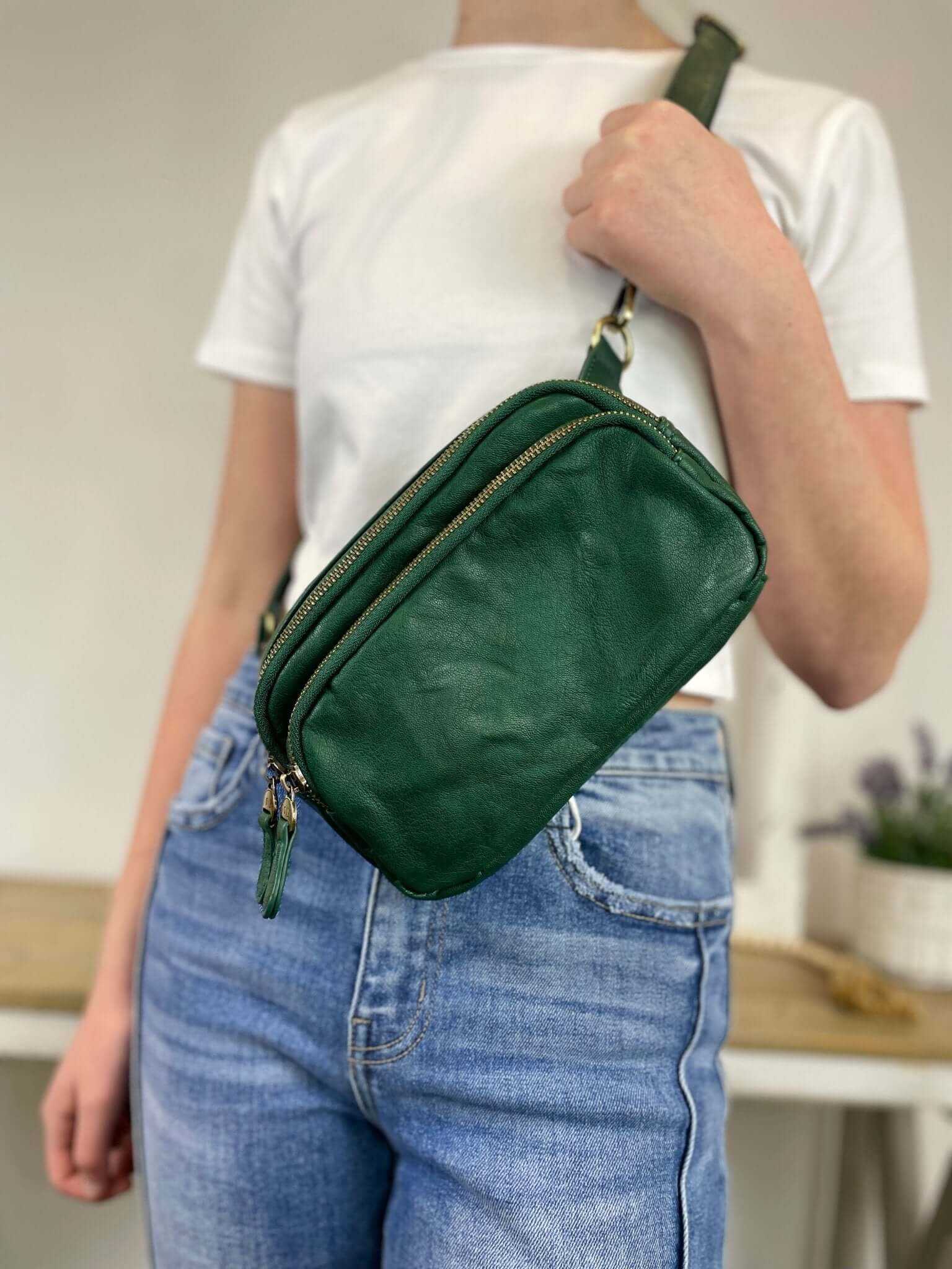 Kylie Double Zip Sling Belt Bag