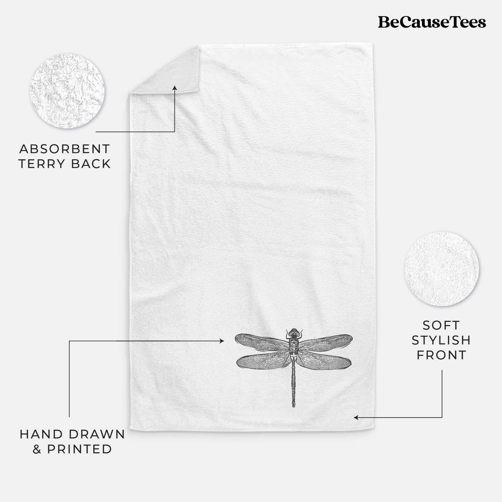 Green Darner Dragonfly Premium Decorative Hand Towel