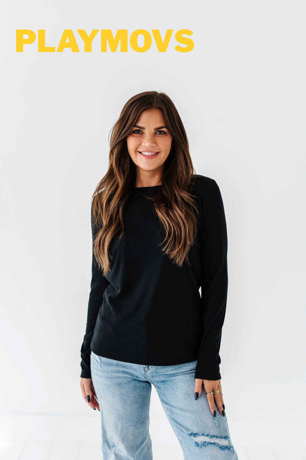 Kori Basic Ribbed Top in Black