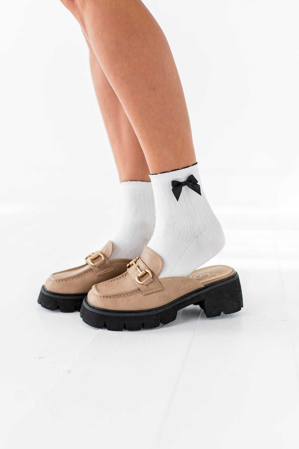 Lynn Mules in Taupe