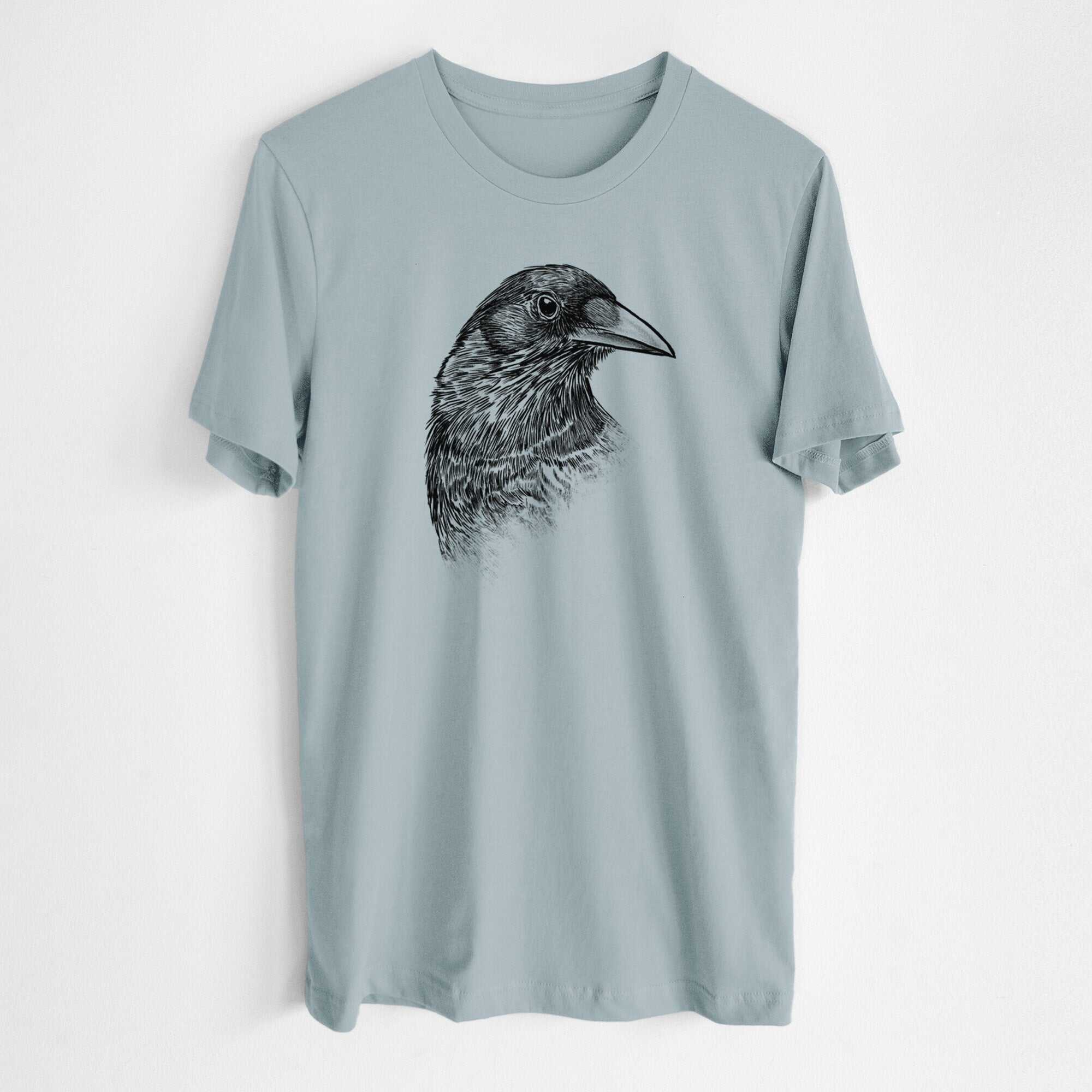American Crow Bust - Corvus brachyrhynchos - Lightweight 100% Cotton Unisex Crewneck