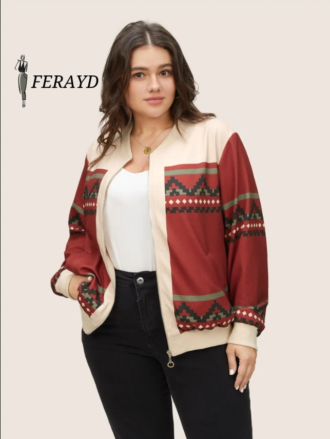 Colorblock Rib Knit Pocket Zipper Fly Jacket