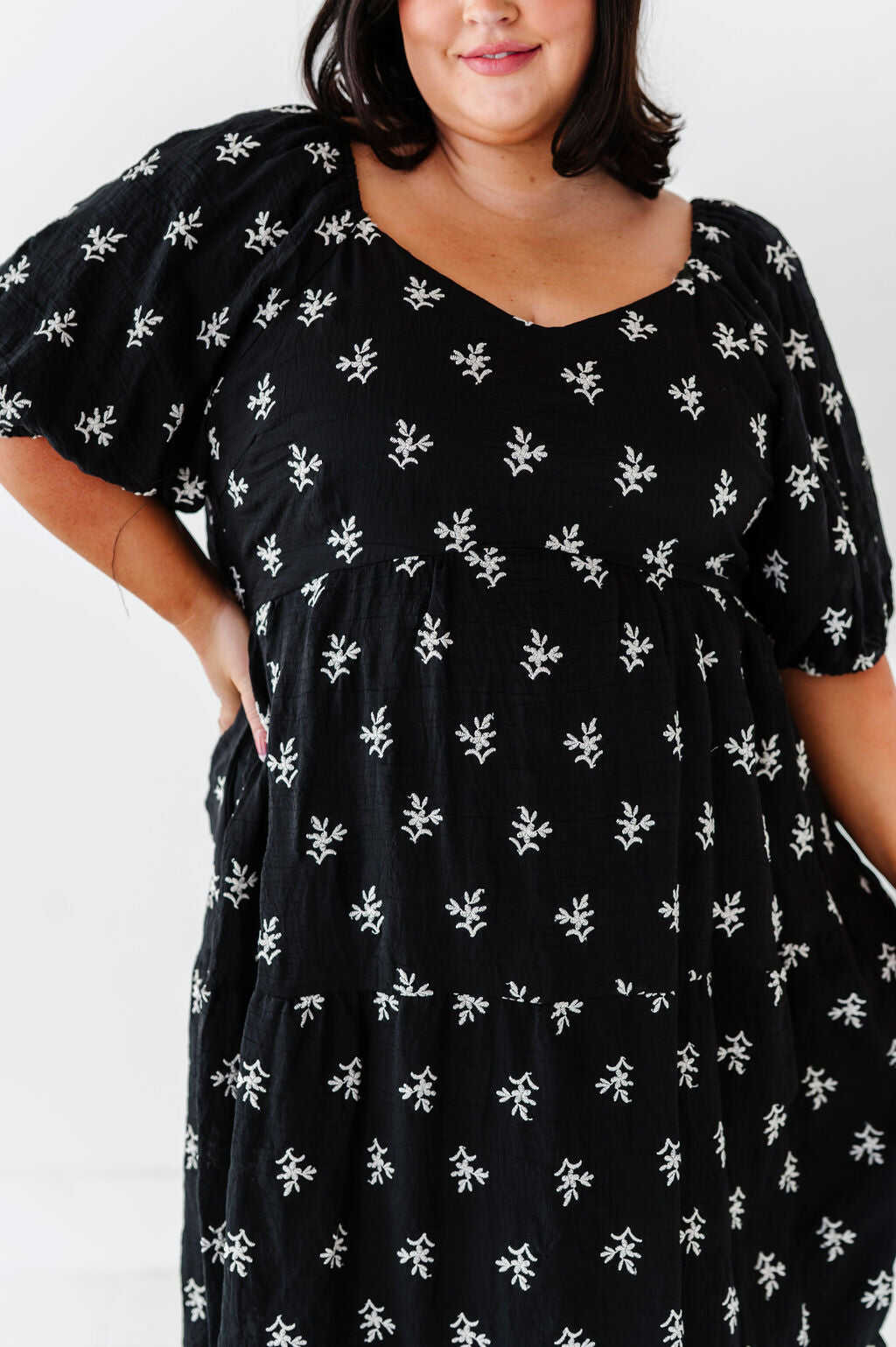 Pearl Midi Dress in Black - Size Small, Medium, & 3X Left