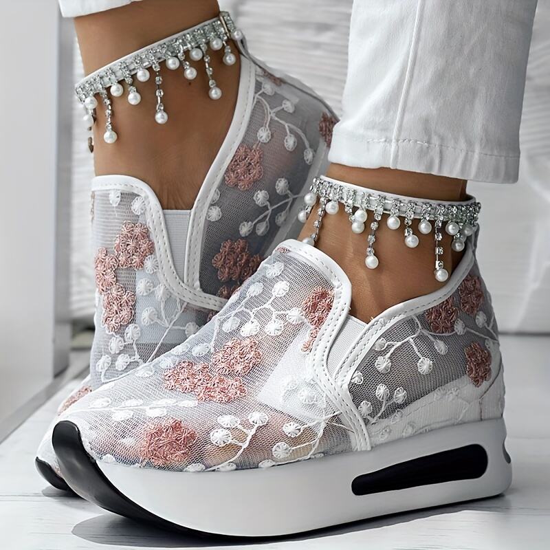 Women's Comfortable Orthopedic Floral Lace Platform Shoes