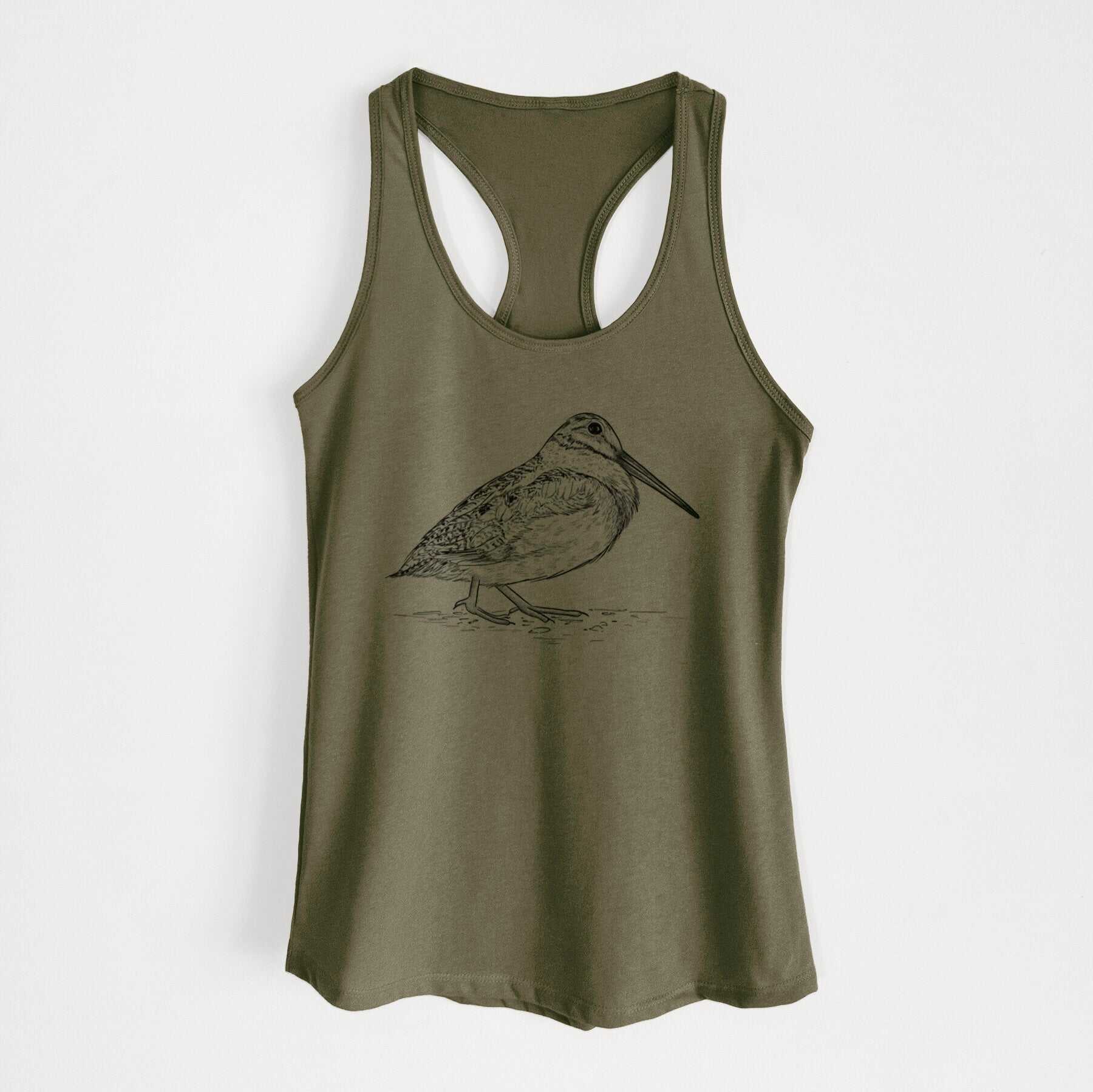 American Woodcock - Scolopax minor - Women's Racerback Tanktop