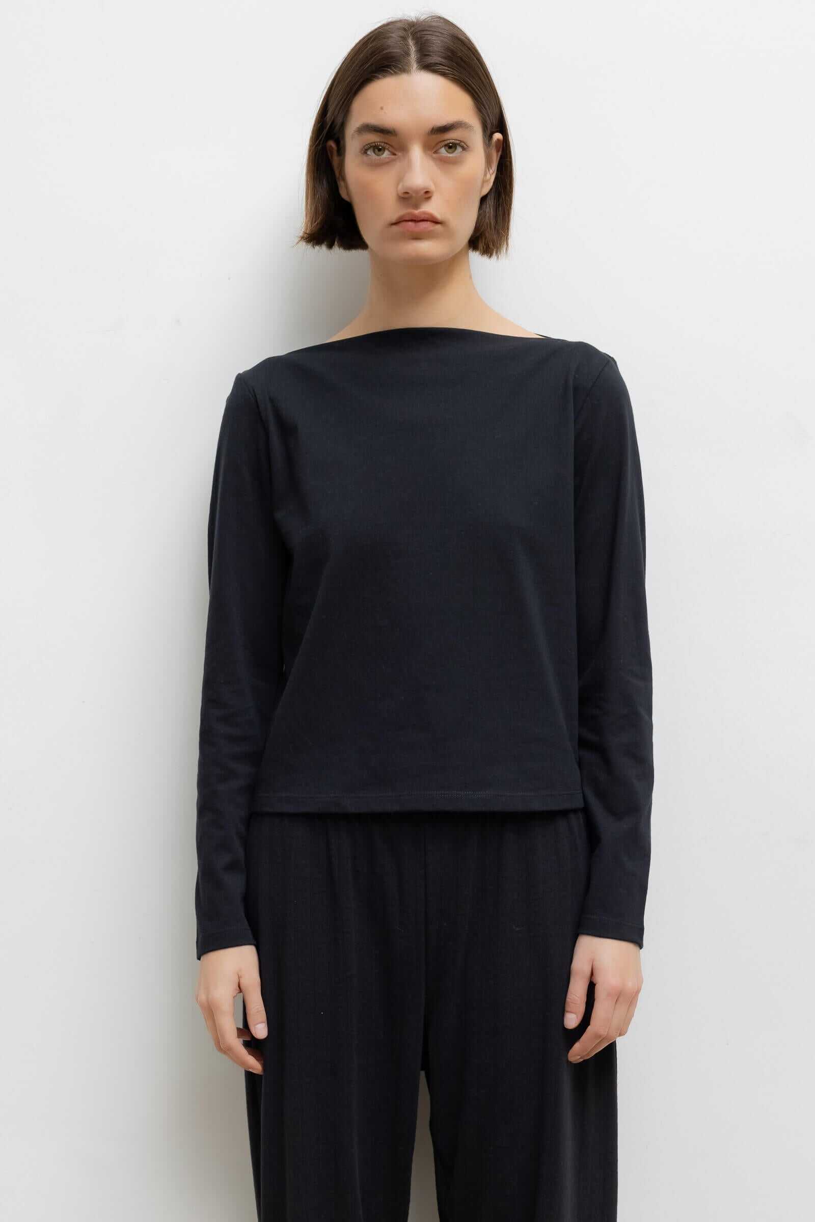 Leset Margo Long Sleeve Boatneck in Black