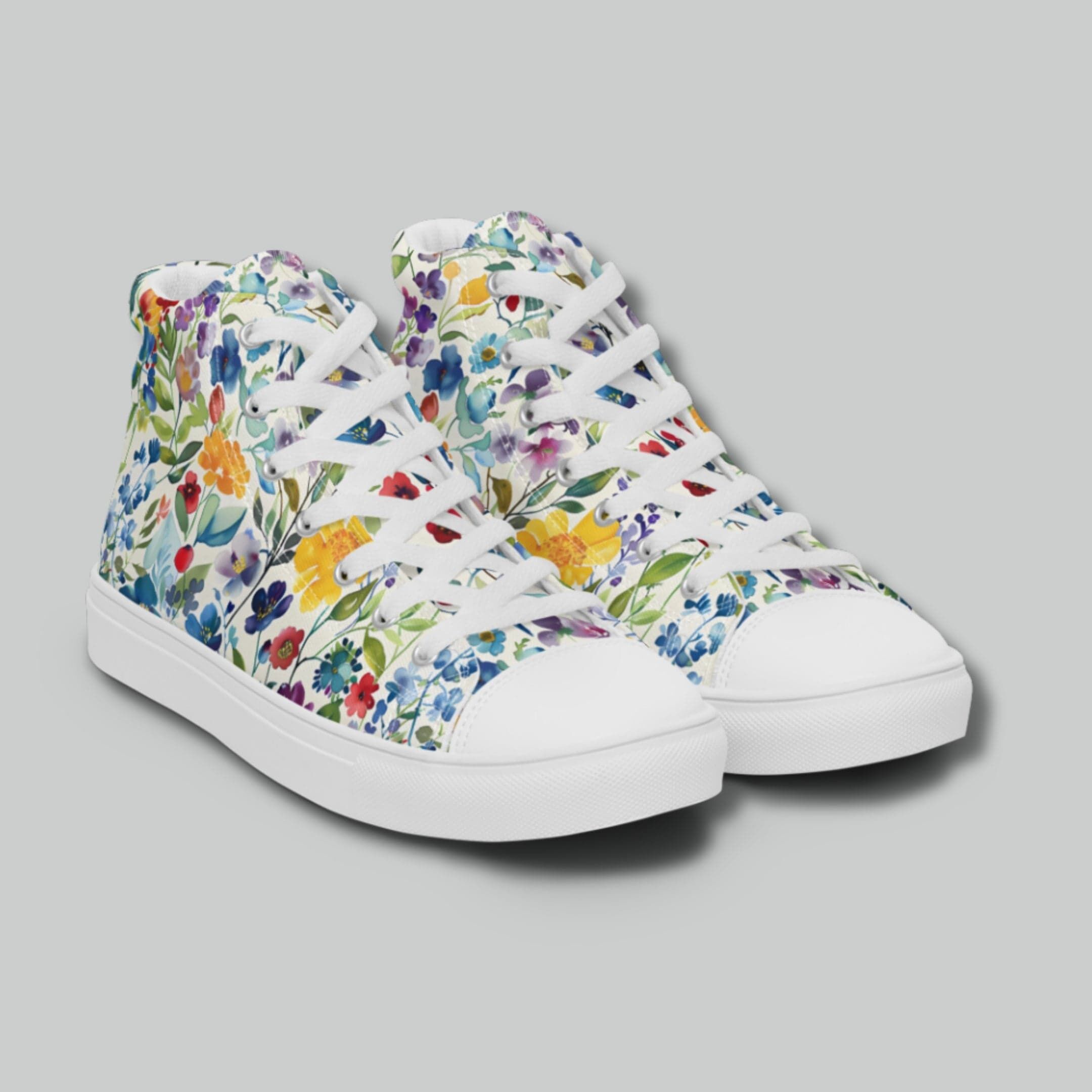 Colorful Garden High Top Canvas Shoes