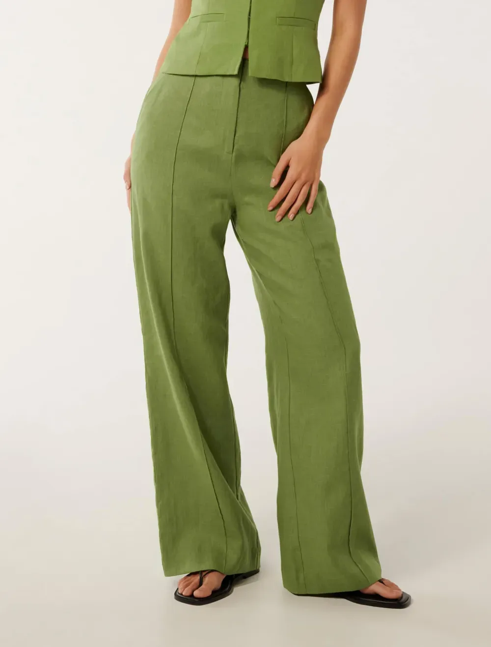 Linen Wide-Leg Pants