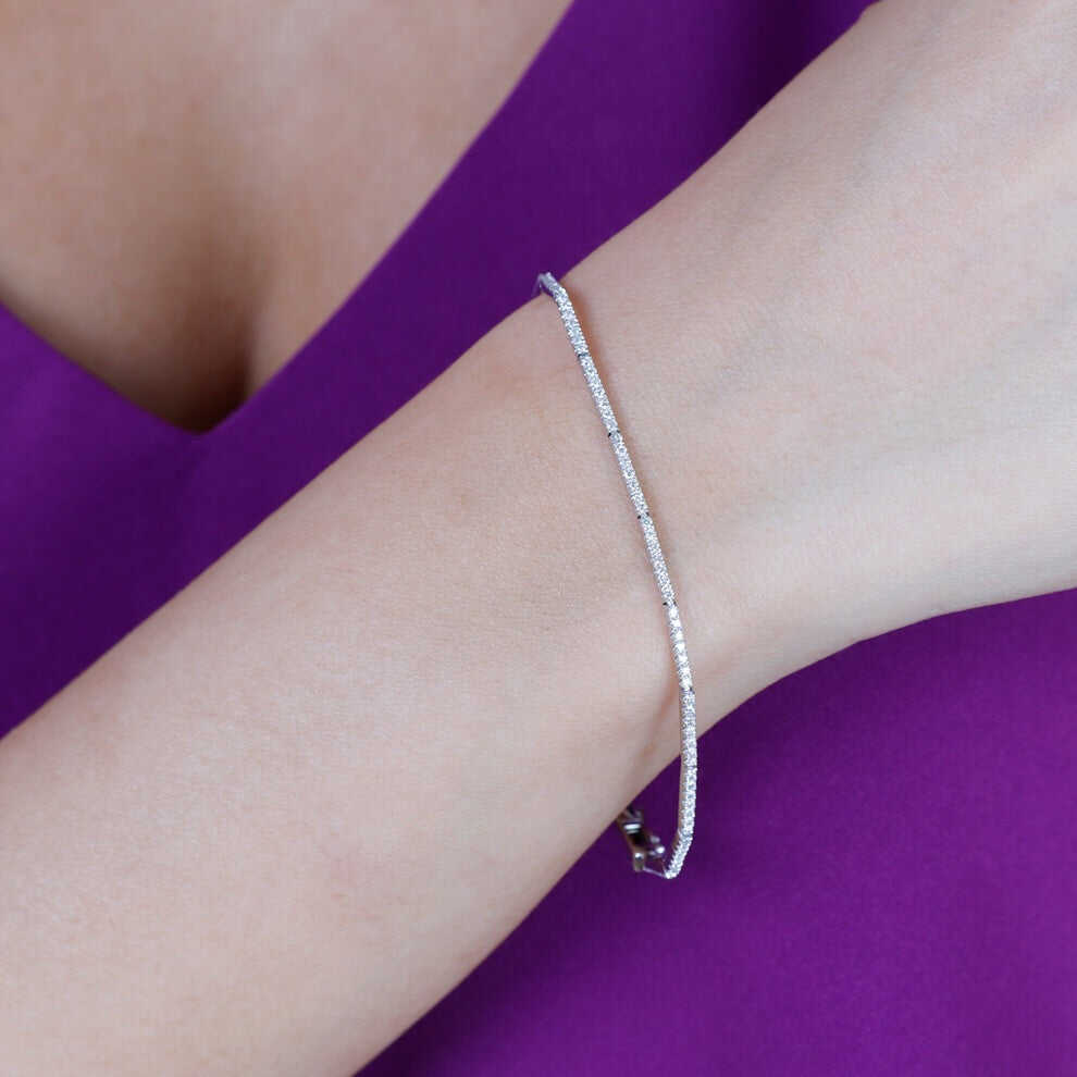 .92ctw Diamond Pavé 14K Yellow Gold Bar Link Bracelet