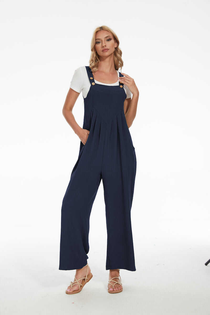Plus Size Wide Leg Overalls Jumpsuit