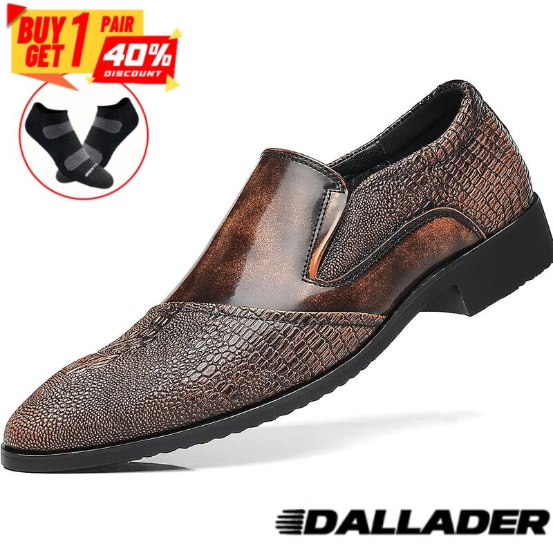 Men's Genuine Leather Comfortable Lightweight Slip On Leather Shoes