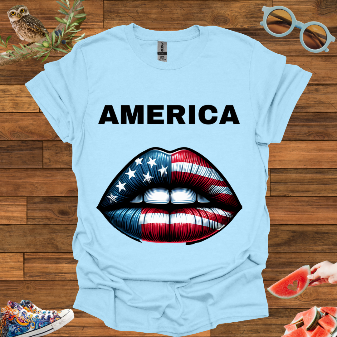 ZCKBDAmerican lip T-Shirt