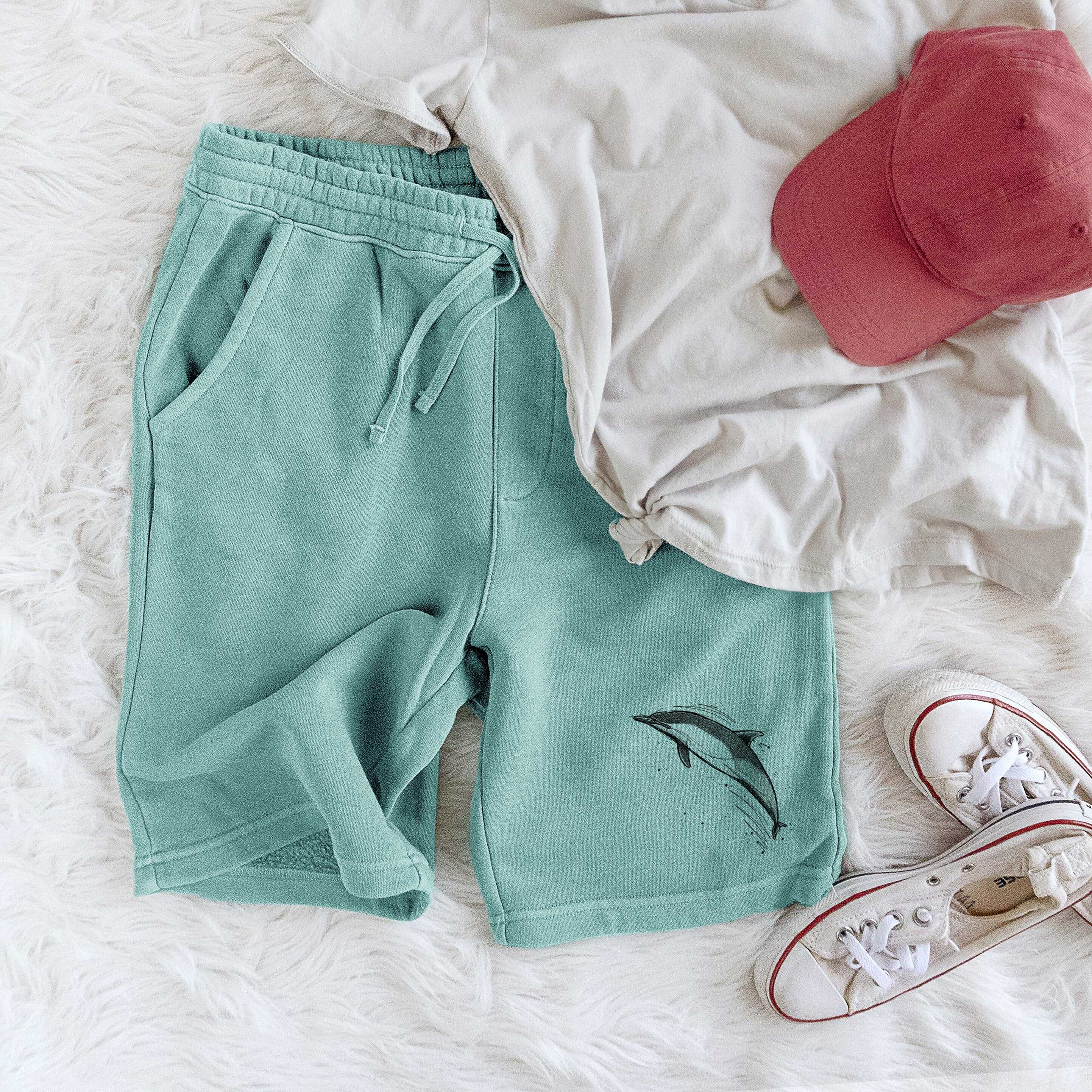 Short-Beaked Common Dolphin - Delphinus delphis - Unisex Pigment Dyed Shorts