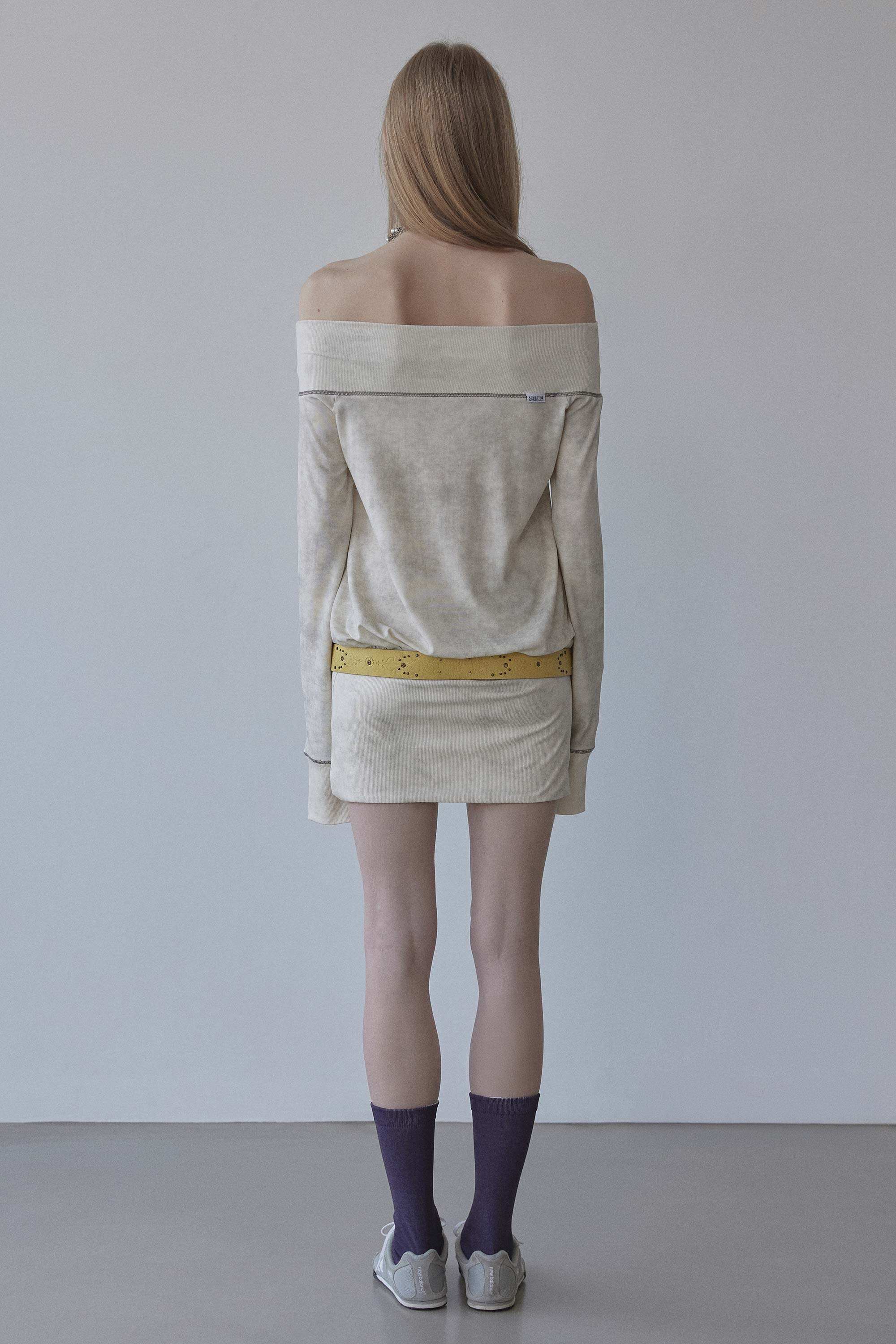 SCULPTOR Maui Off-Shoulder Dress Washed Raw
