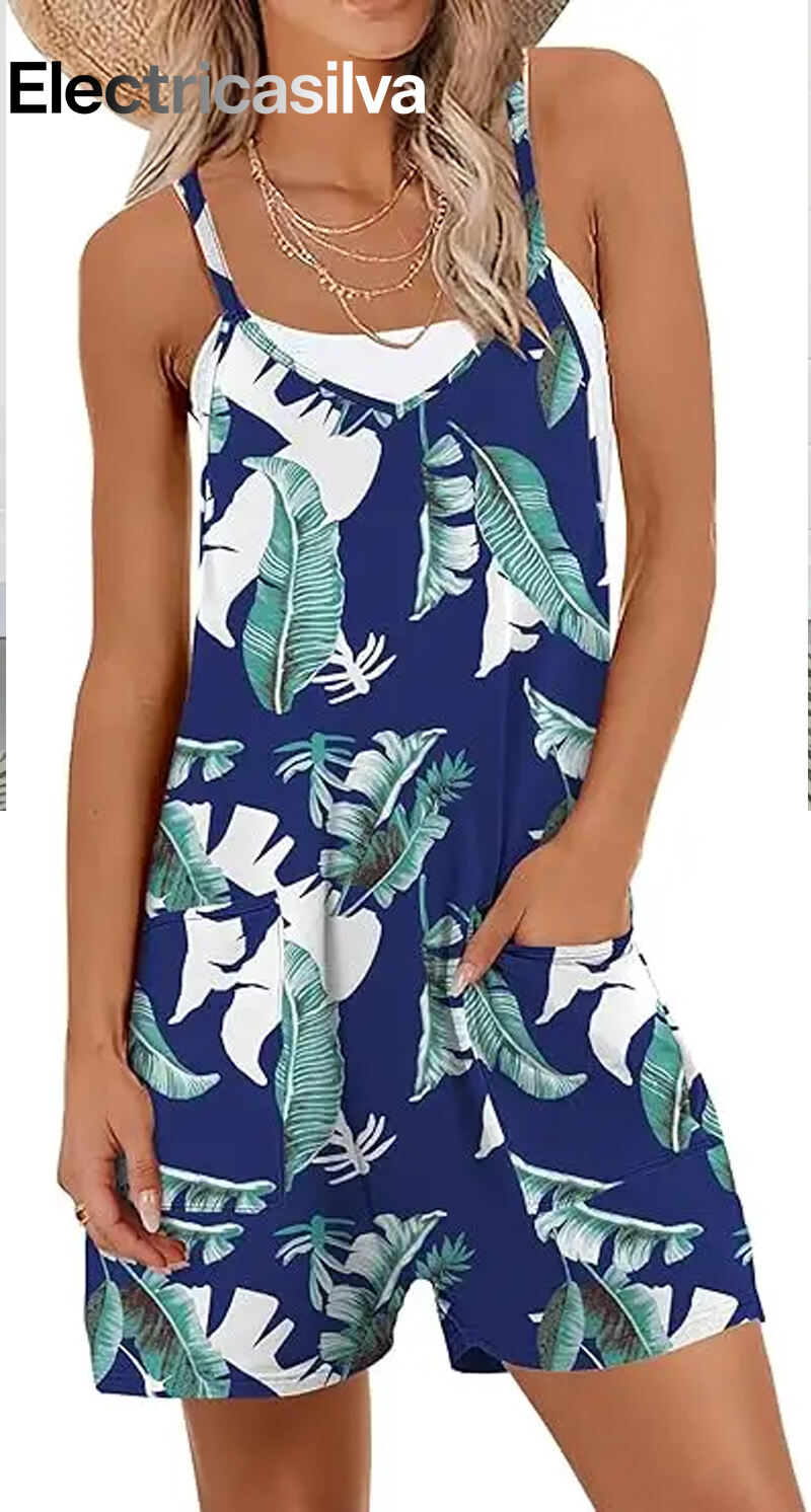 Loose Fit Sleeveless Romper Featuring Soft Stretch And Light Feel