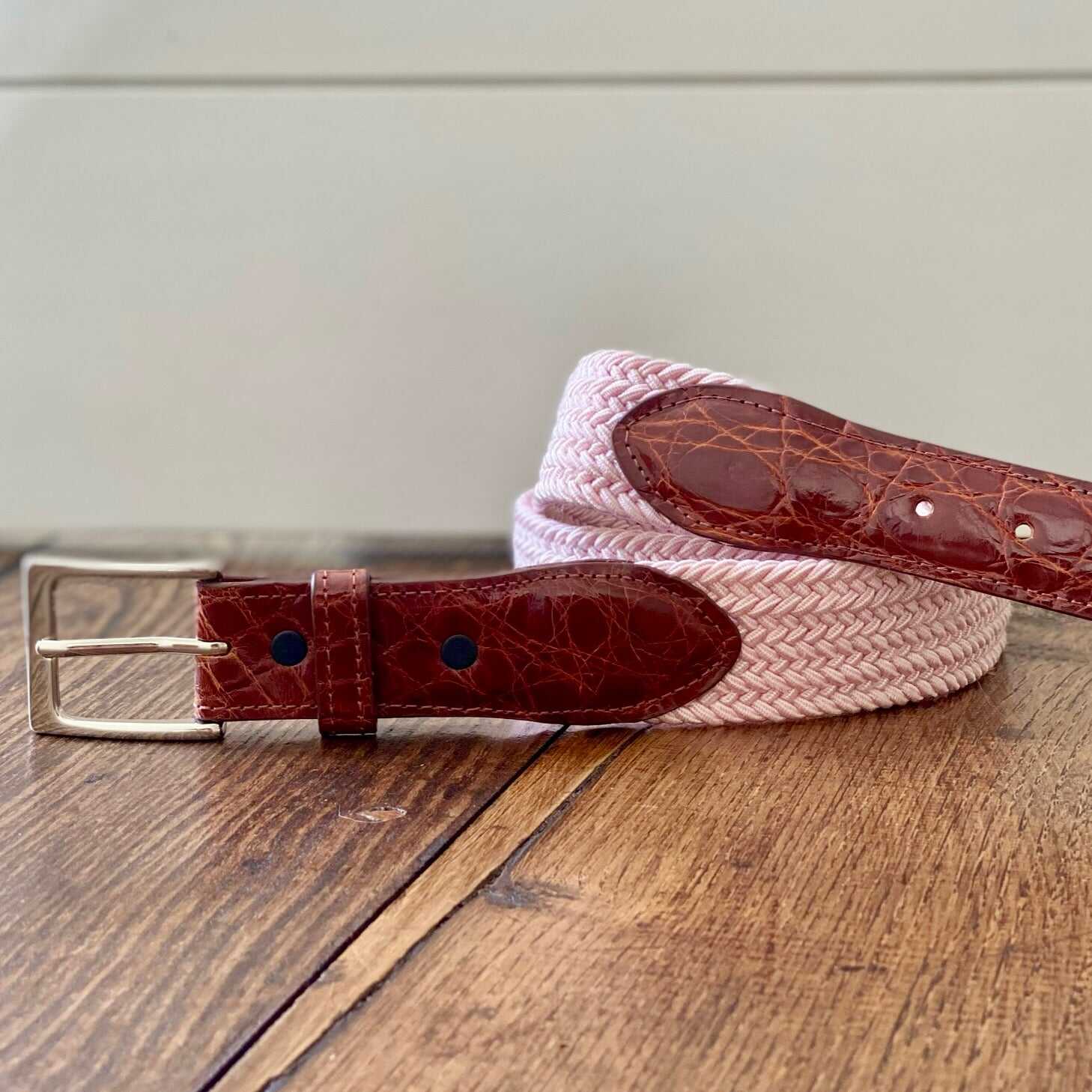 The Stretch Belt, Pink & White