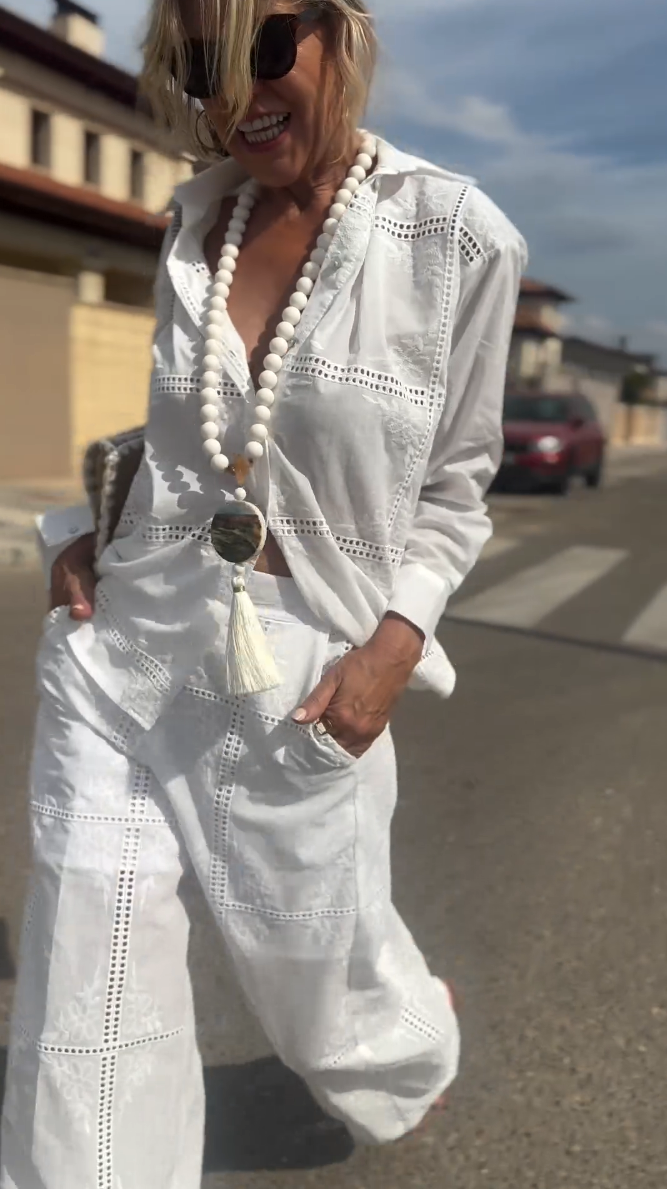 Summer Elegant Eyelet Oversized 2 Piece Sets