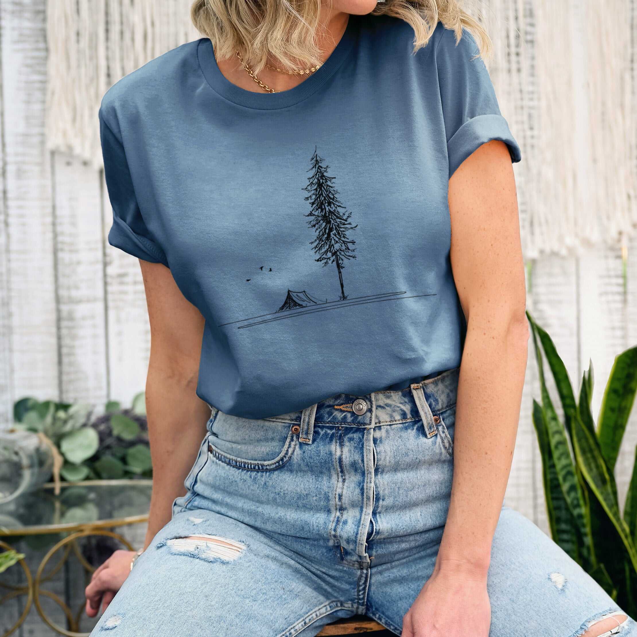 Pine Camp Vista - Lightweight 100% Cotton Unisex Crewneck