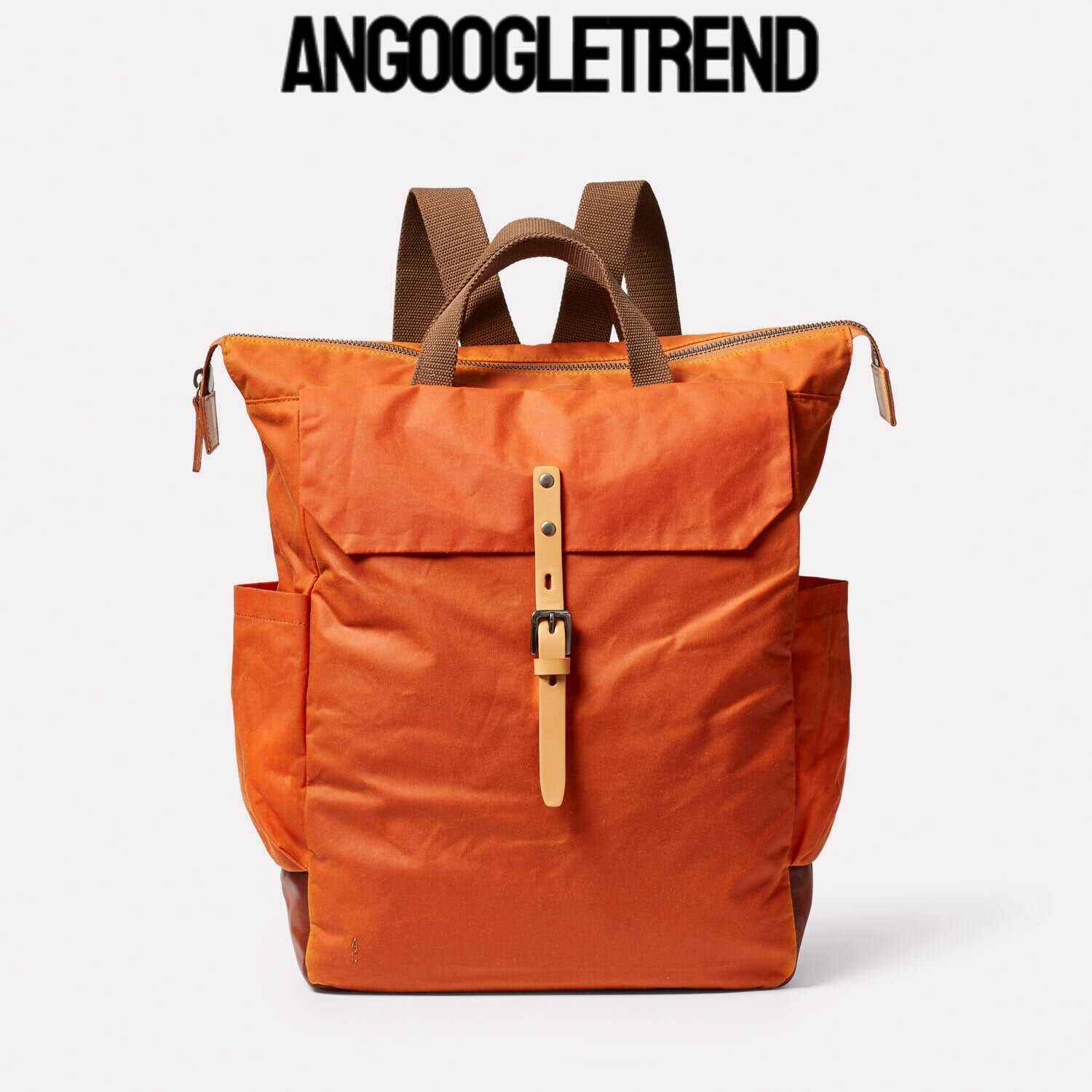 Fin Waxed Cotton Backpack in Burnt