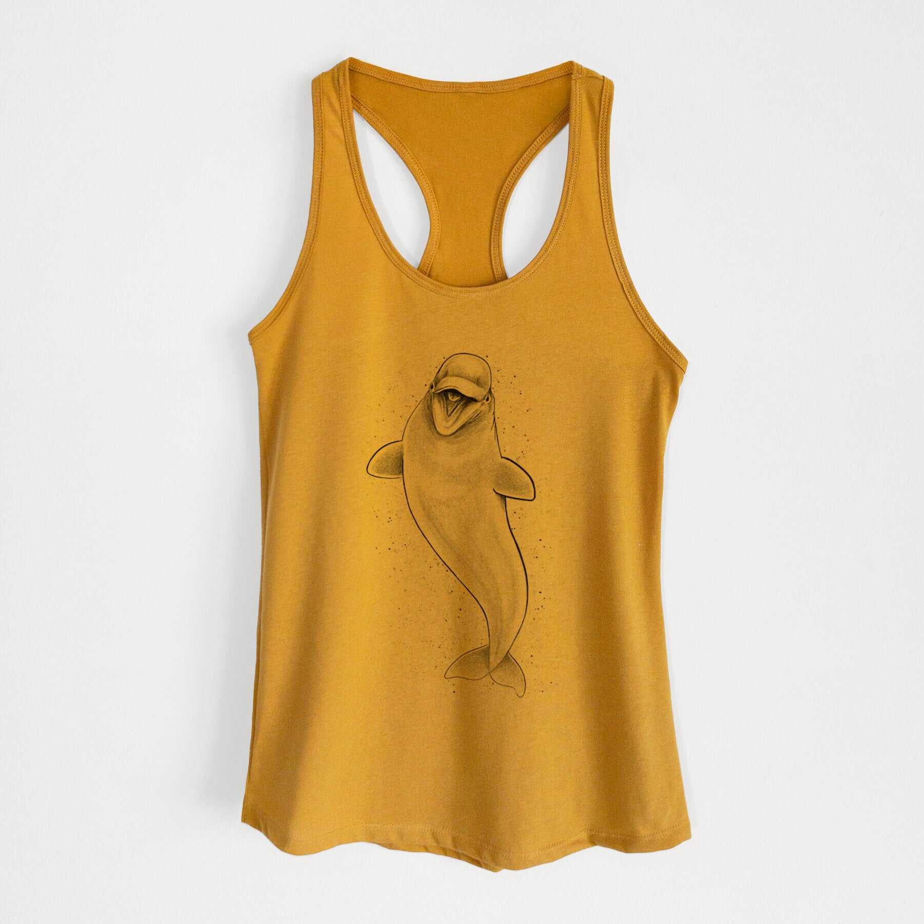 Happy Beluga Whale - Delphinapterus leucas - Women's Racerback Tanktop