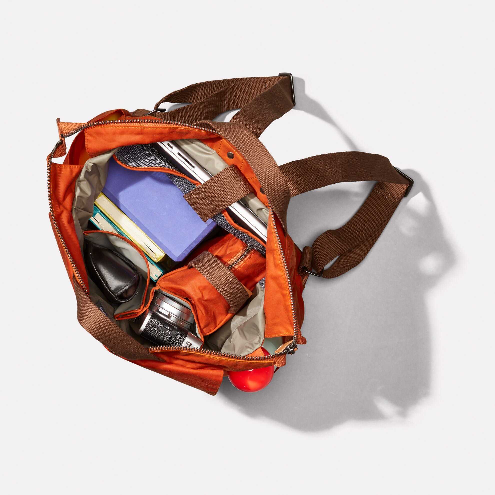 Fin Waxed Cotton Backpack in Burnt