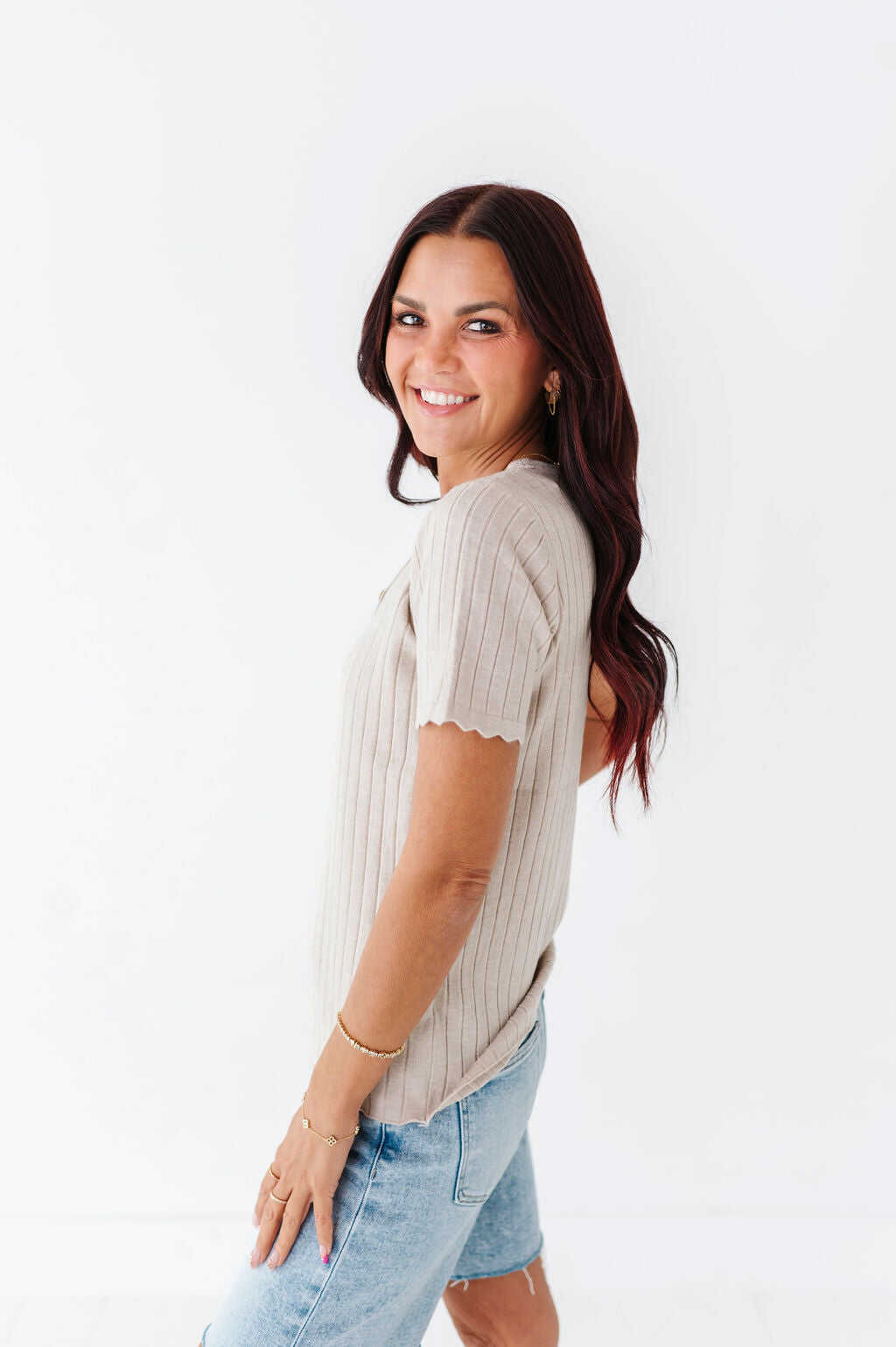 Taryn Ribbed Top - Size Small & Large Left