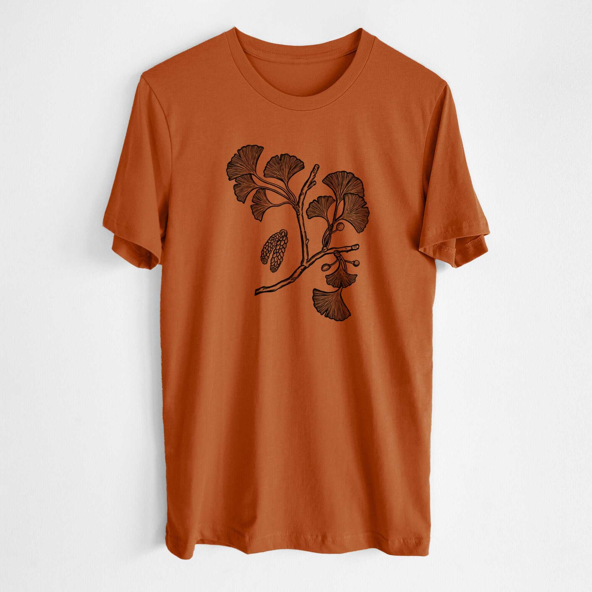 Ginkgo Biloba - Ginkgo Tree Stem with Leaves - Lightweight 100% Cotton Unisex Crewneck