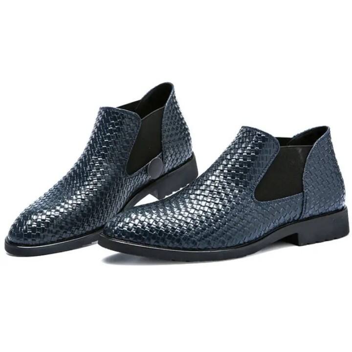 Men's Wide-Toe Comfortable Lightweight Breathable Crocodile Pattern Leather Shoes