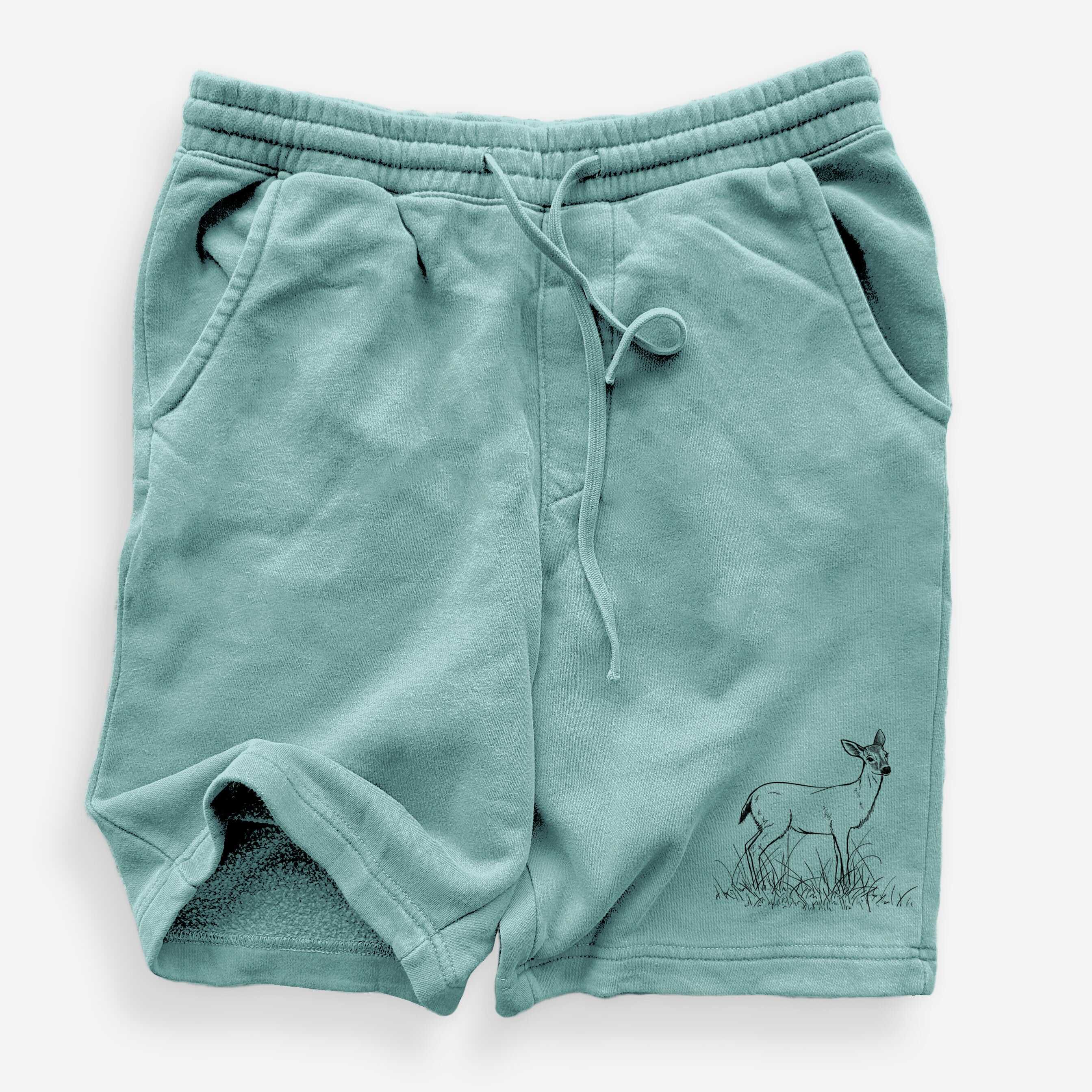 Black-tailed Deer Doe - Odocoileus hemionus hemionus - Unisex Pigment Dyed Shorts