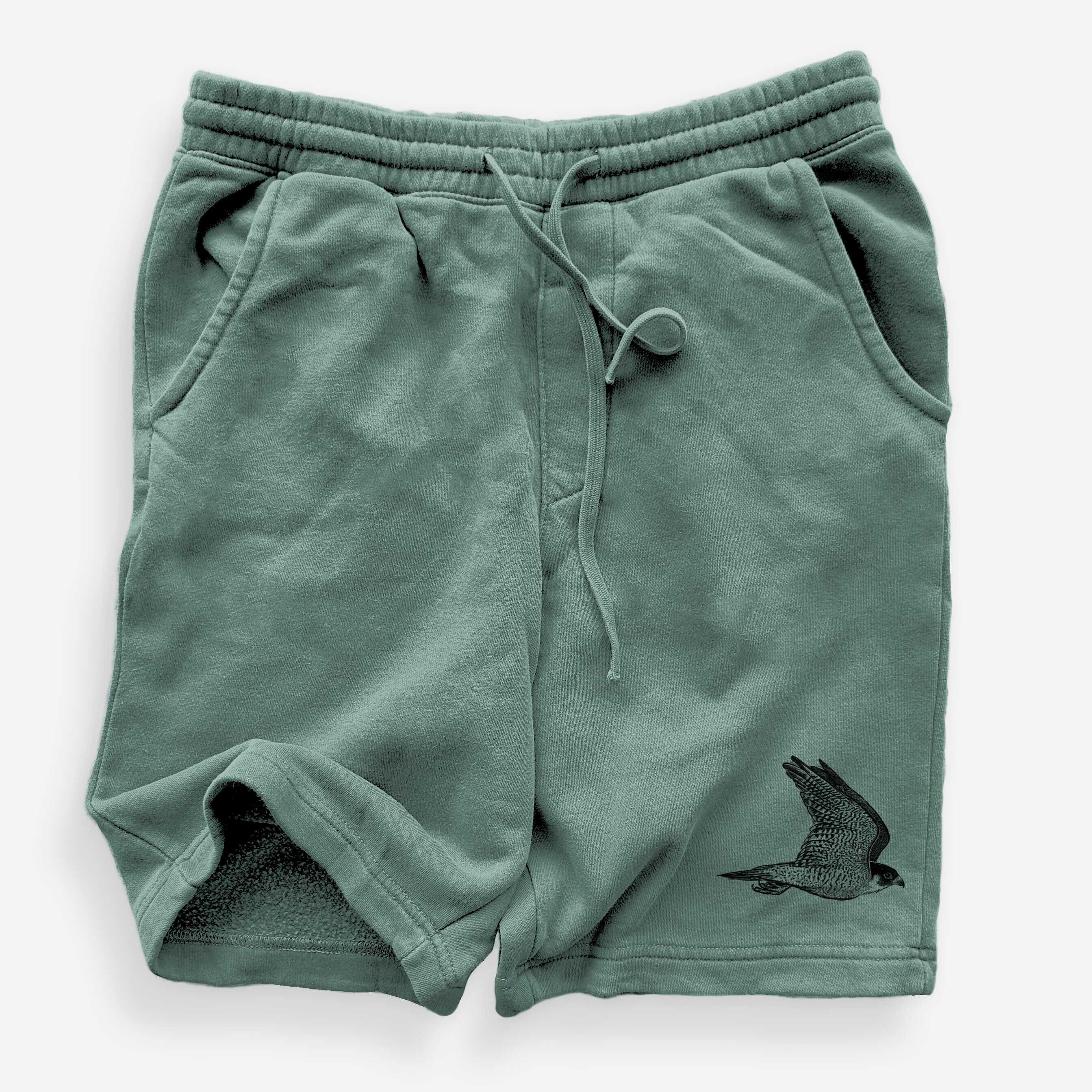 Flying Peregrine - Falco peregrinus - Unisex Pigment Dyed Shorts