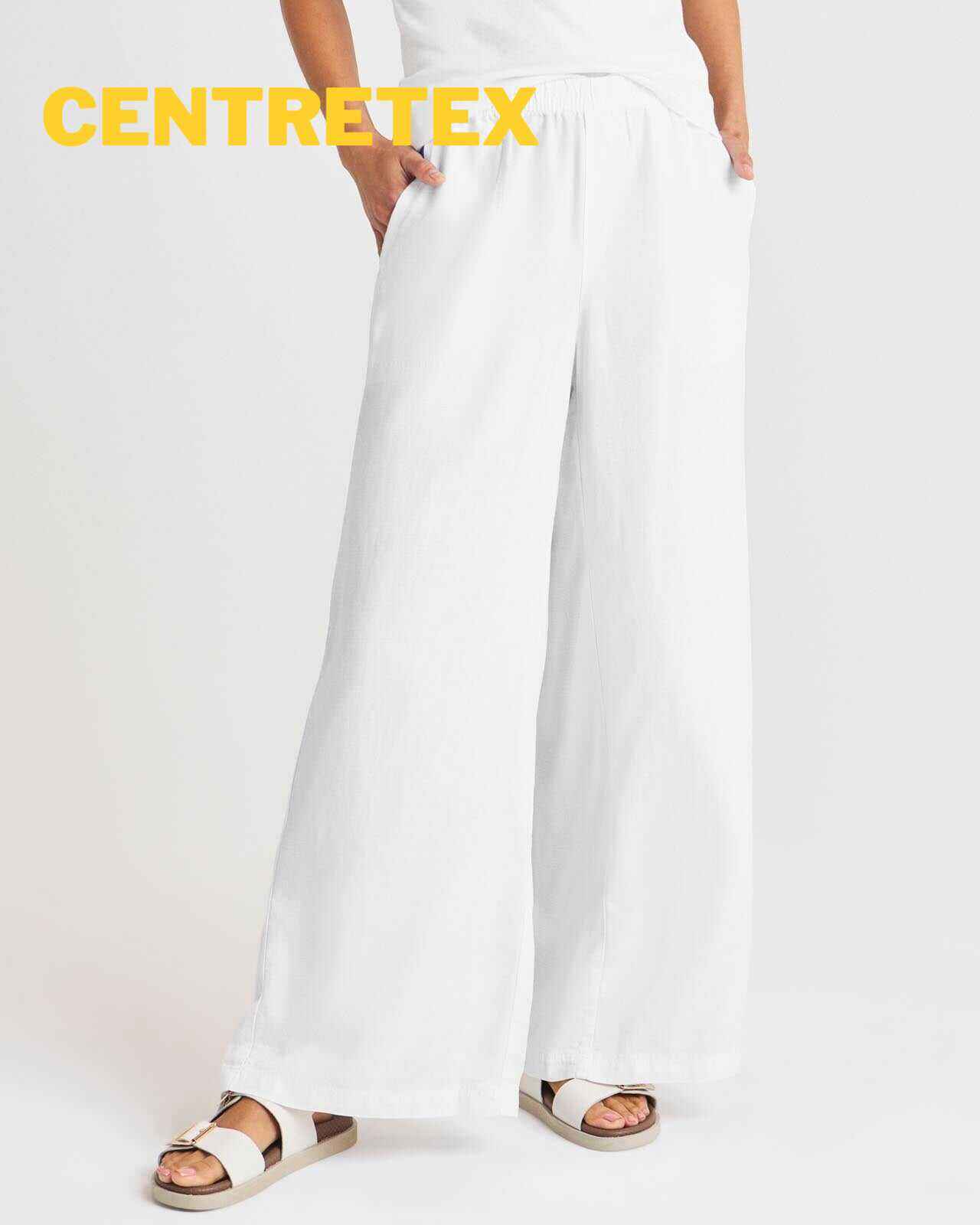Women's Summer Linen and Lyocell Wide Leg Pants