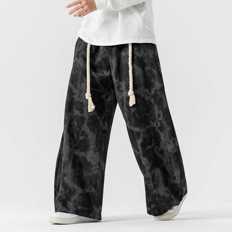 ACID WASH WIDE LEG SWEATPANTS