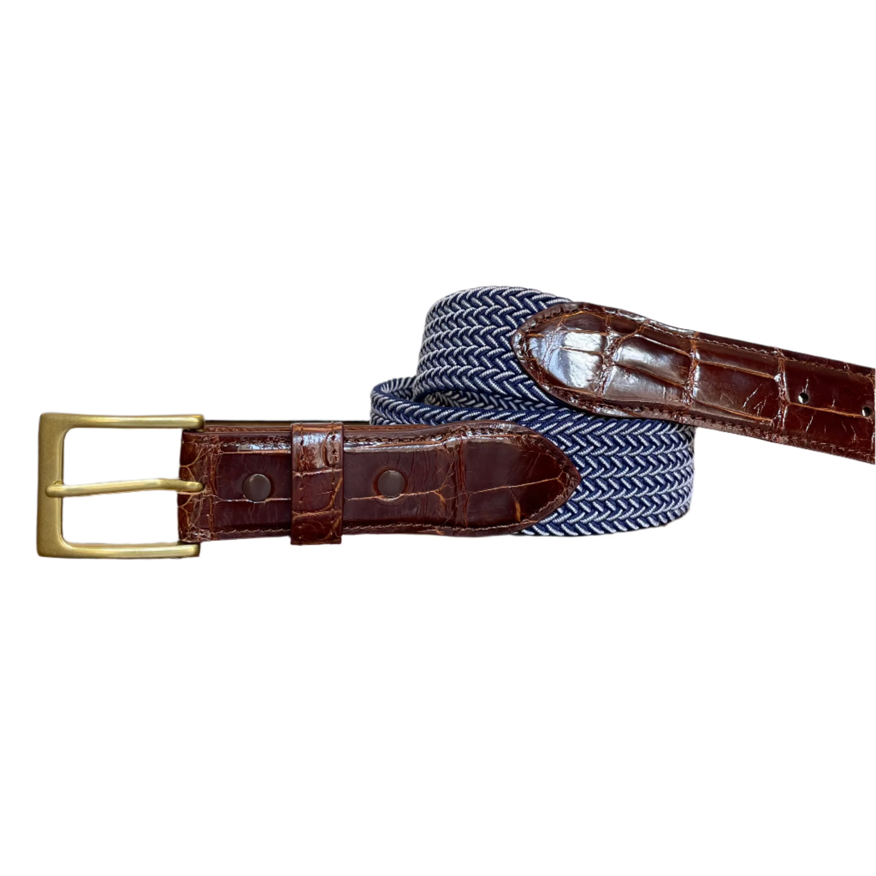 The Stretch Belt, Navy & White