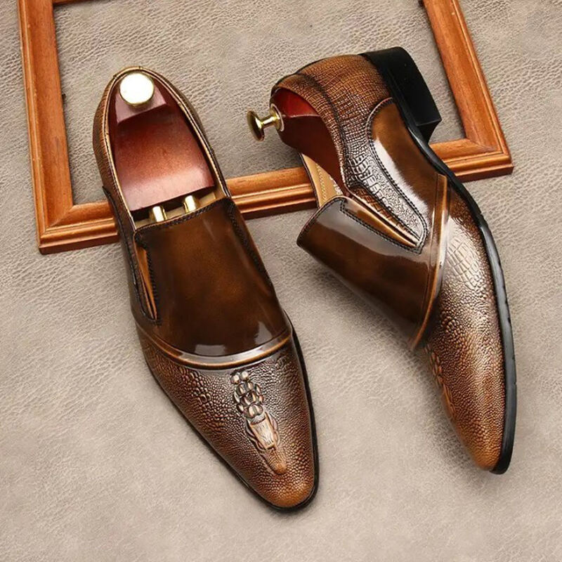 Men's Genuine Leather Comfortable Lightweight Slip On Leather Shoes