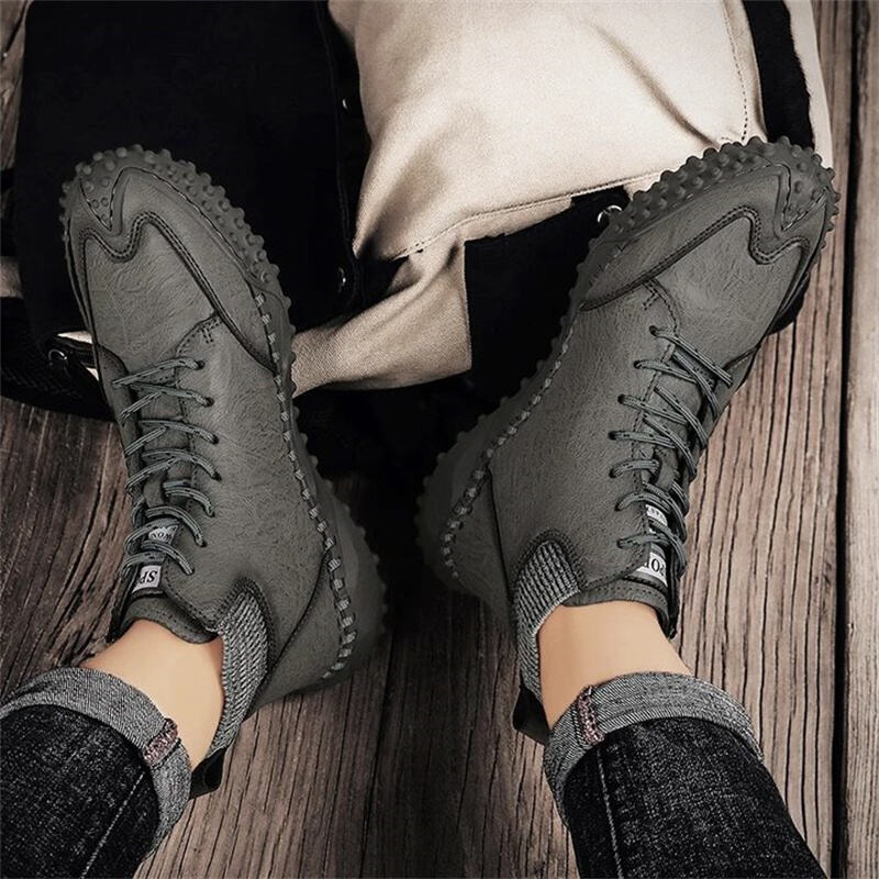 Men's Genuine Leather Comfortable Hand Stitching Outdoor Ankle Boots