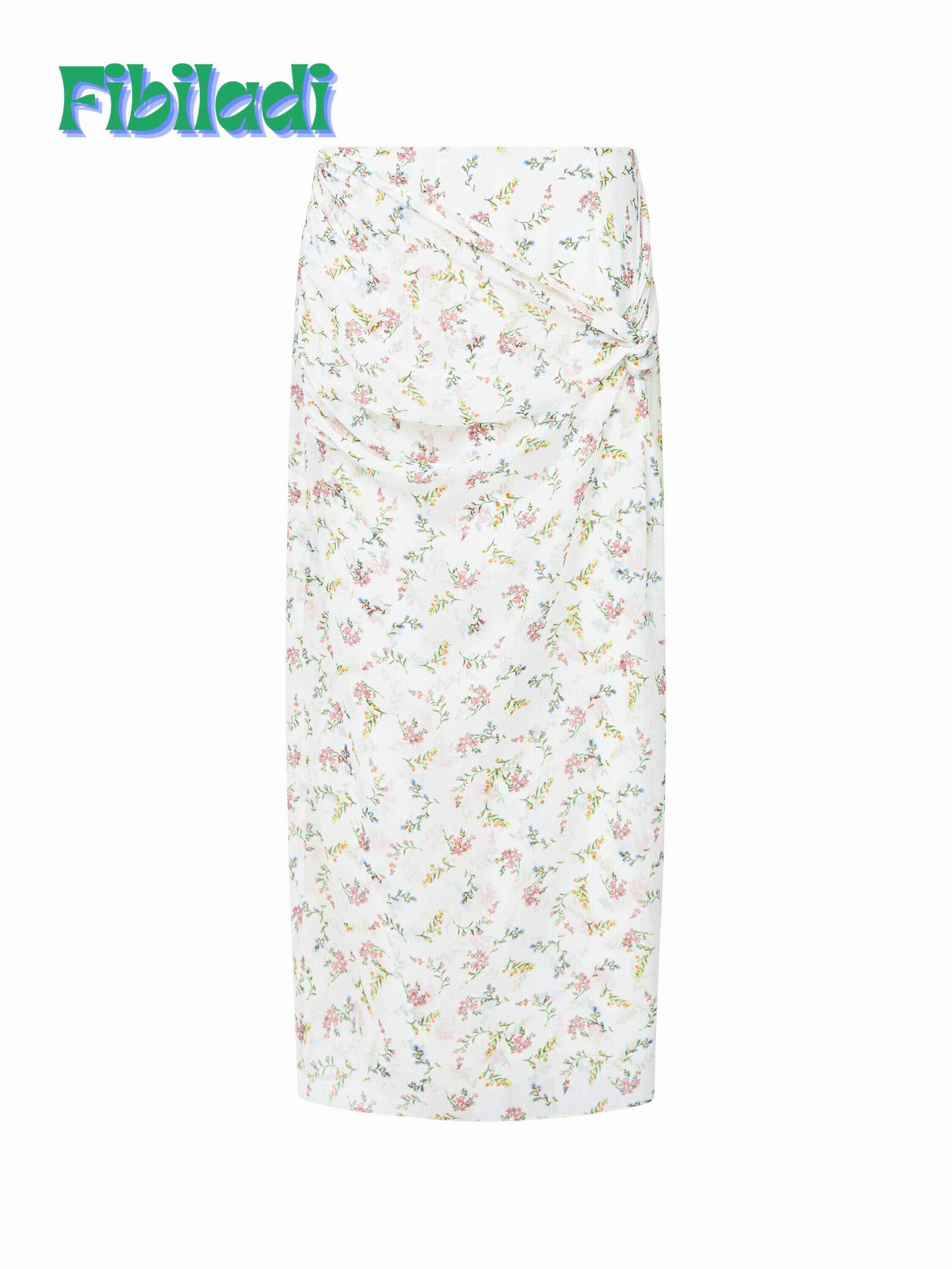 Floriana Crinkle Midi Skirt