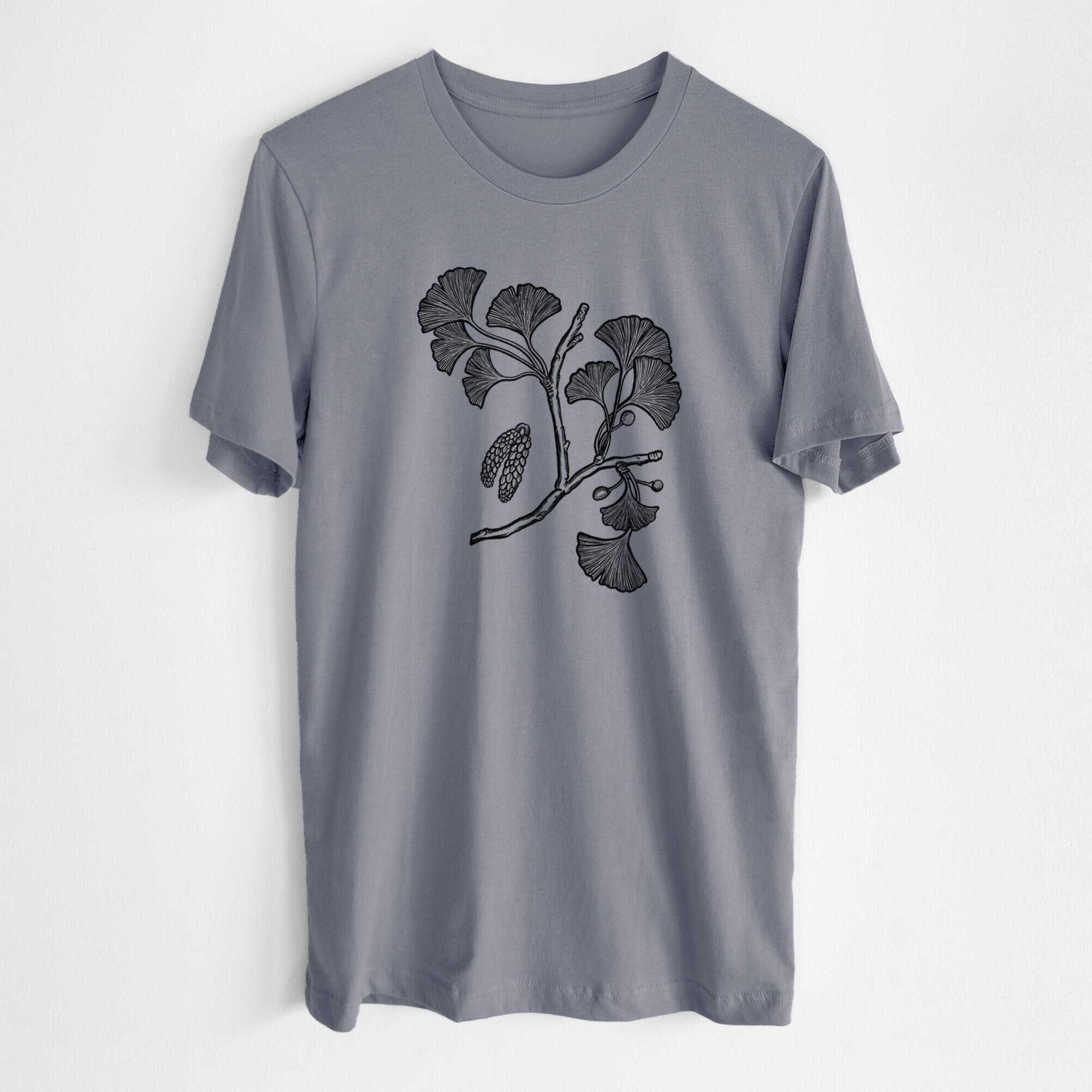 Ginkgo Biloba - Ginkgo Tree Stem with Leaves - Lightweight 100% Cotton Unisex Crewneck