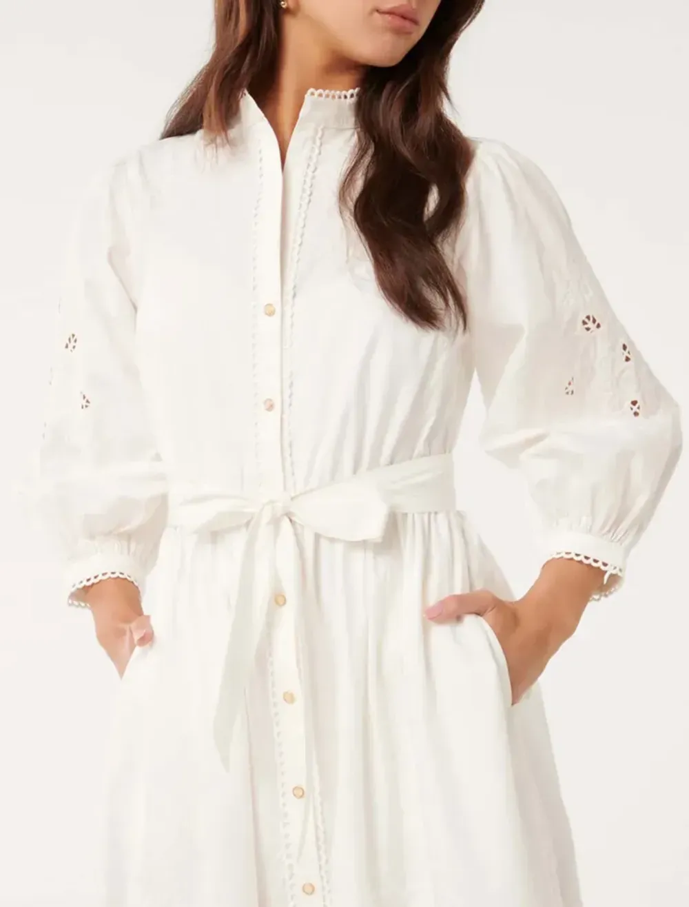 Broderie Midi Dress