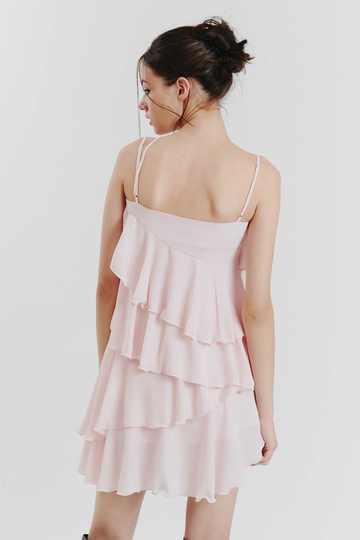 PAIN OR PLEASURE ELLA FRILL DRESS PINK