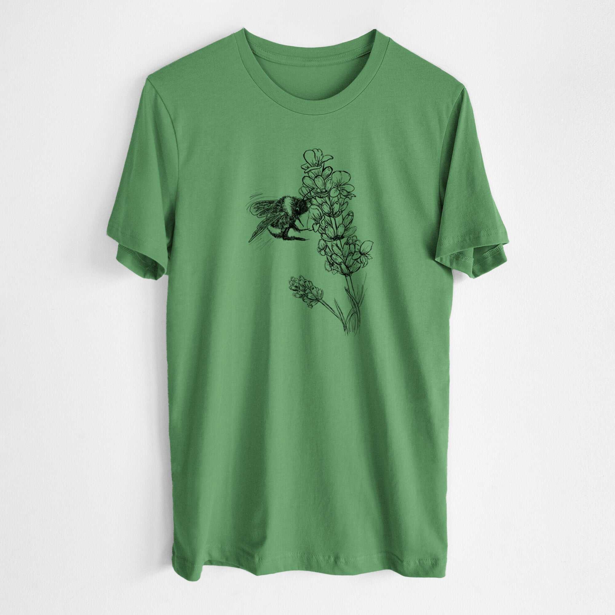 Bumblebee on English Lavender - Bombus Pensylvanicus - Lightweight 100% Cotton Unisex Crewneck