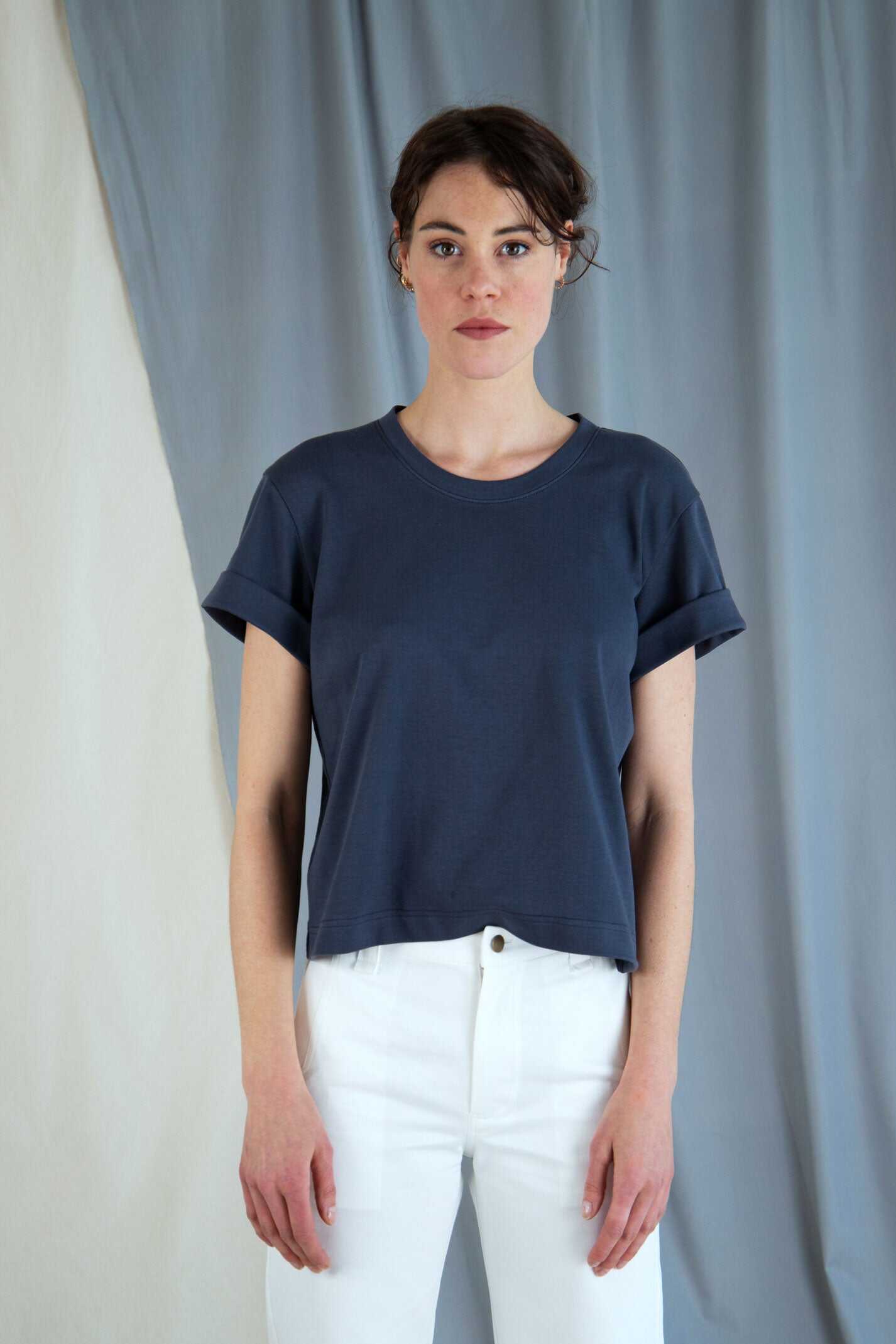 T-shirt with mesh back - Slate blue